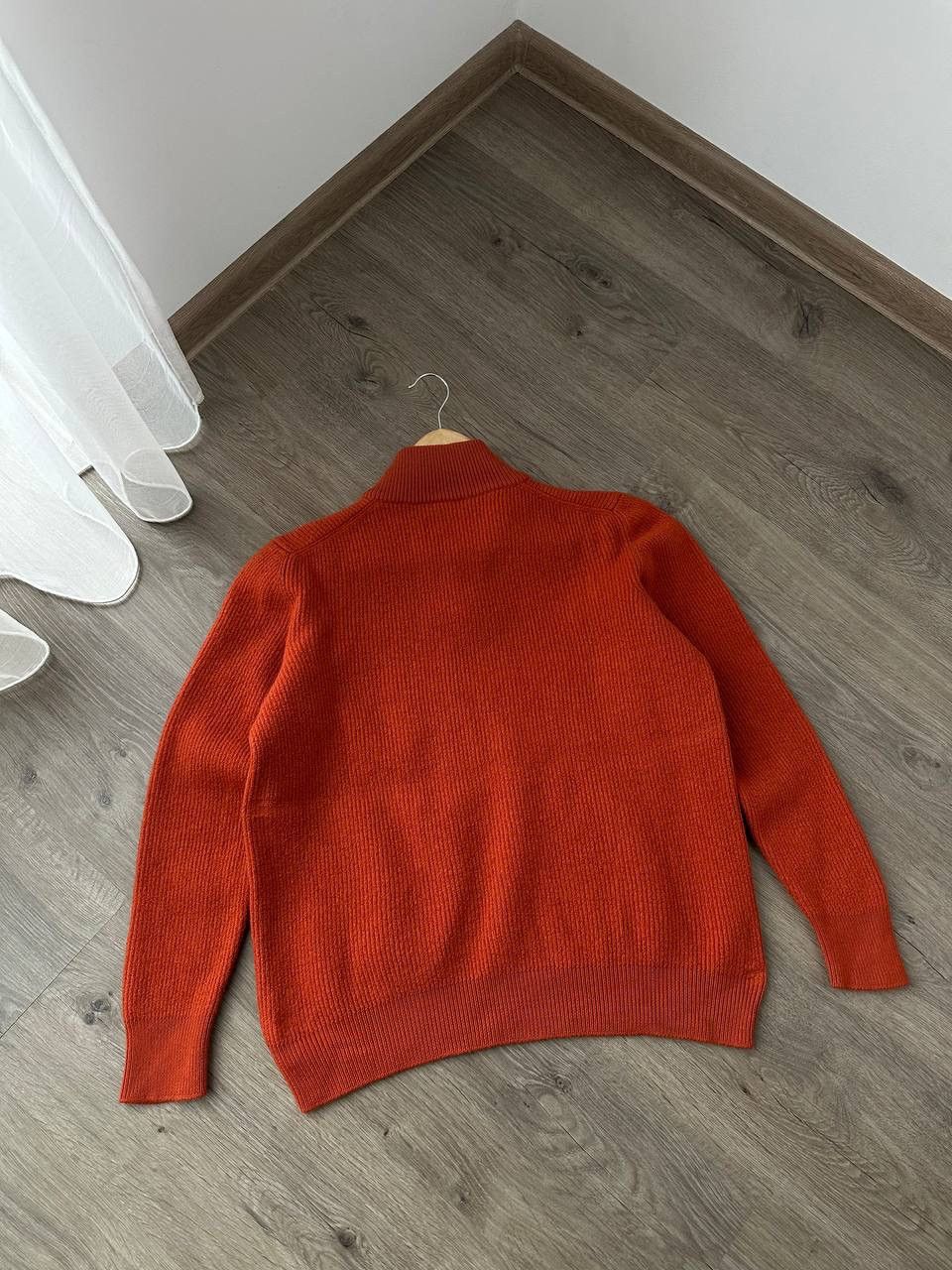 Japanese Brand × Vintage Vintage Faconeri Marino Wool Pullover 1/4 zip Orange Sweater Size US M / EU 48-50 / 2 - 3 Thumbnail