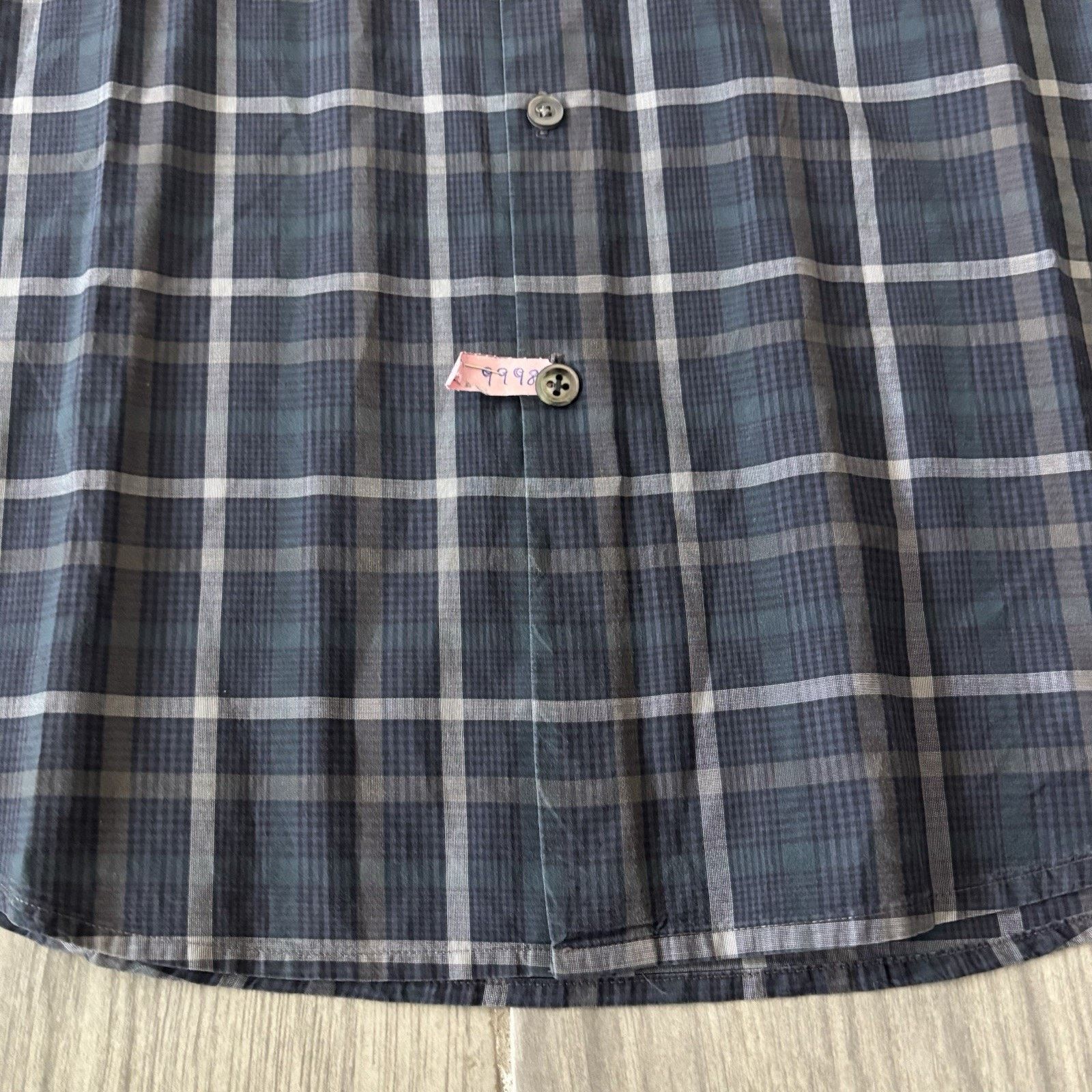 Theory Theory Button Up Shirt Blue Green Lightweight Cotton Mens XL Size US XL / EU 56 / 4 - 4 Thumbnail