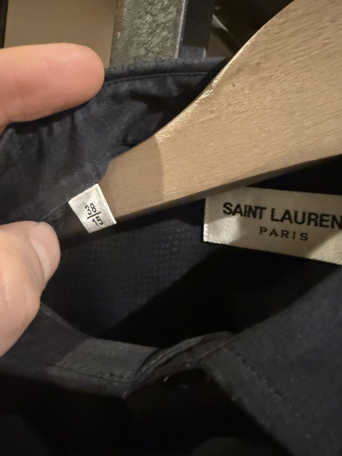Saint Laurent Paris Saint Laurent Paris Black Jacquard Shirt Size US M / EU 48-50 / 2 - 10 Thumbnail