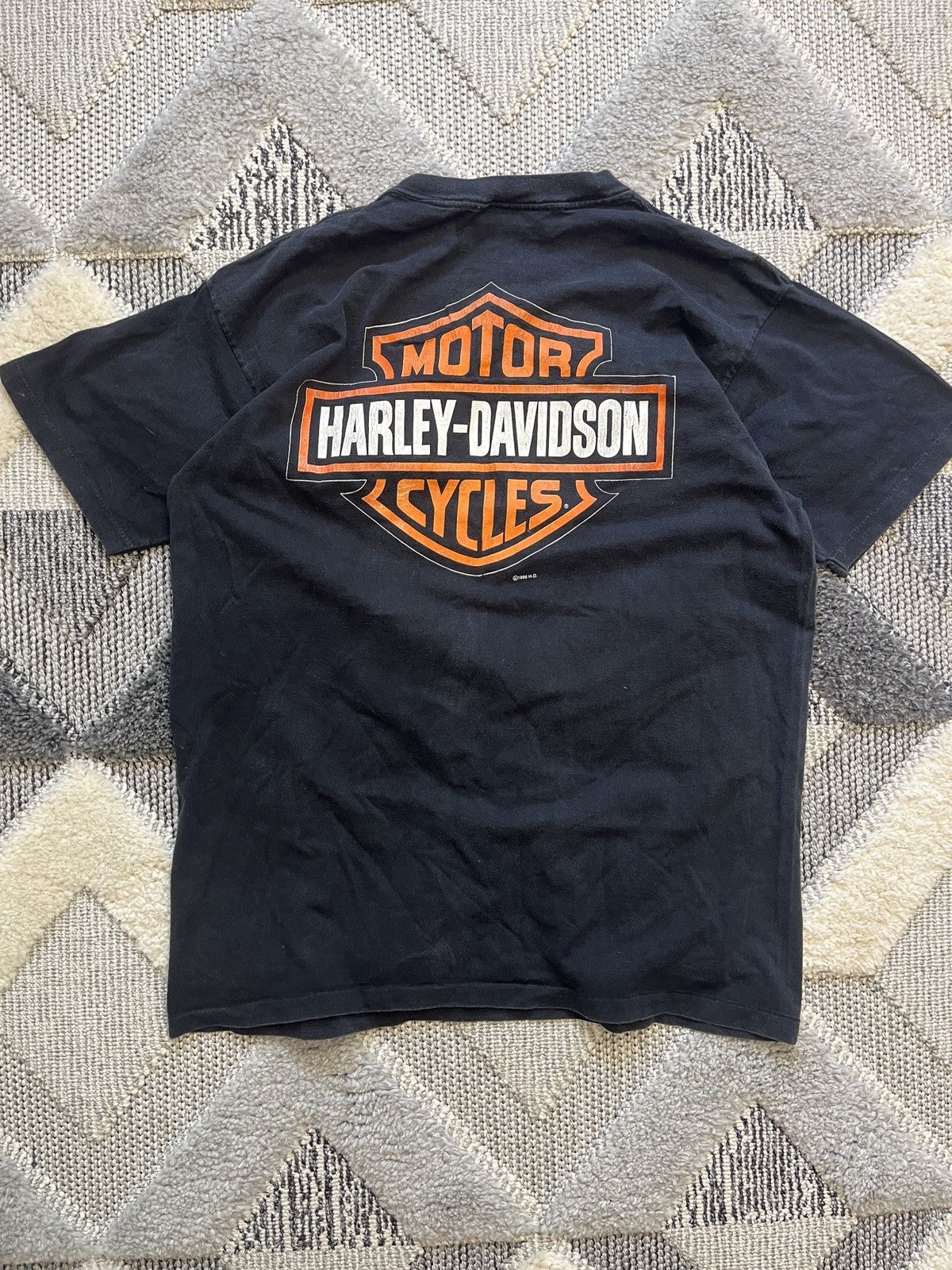 Harley Davidson × Vintage HARLEY DAVIDSON VINTAGE 1996 BIG LOGO T SHIRT MOTO EAGLE USA Size US XL / EU 56 / 4 - 5 Thumbnail