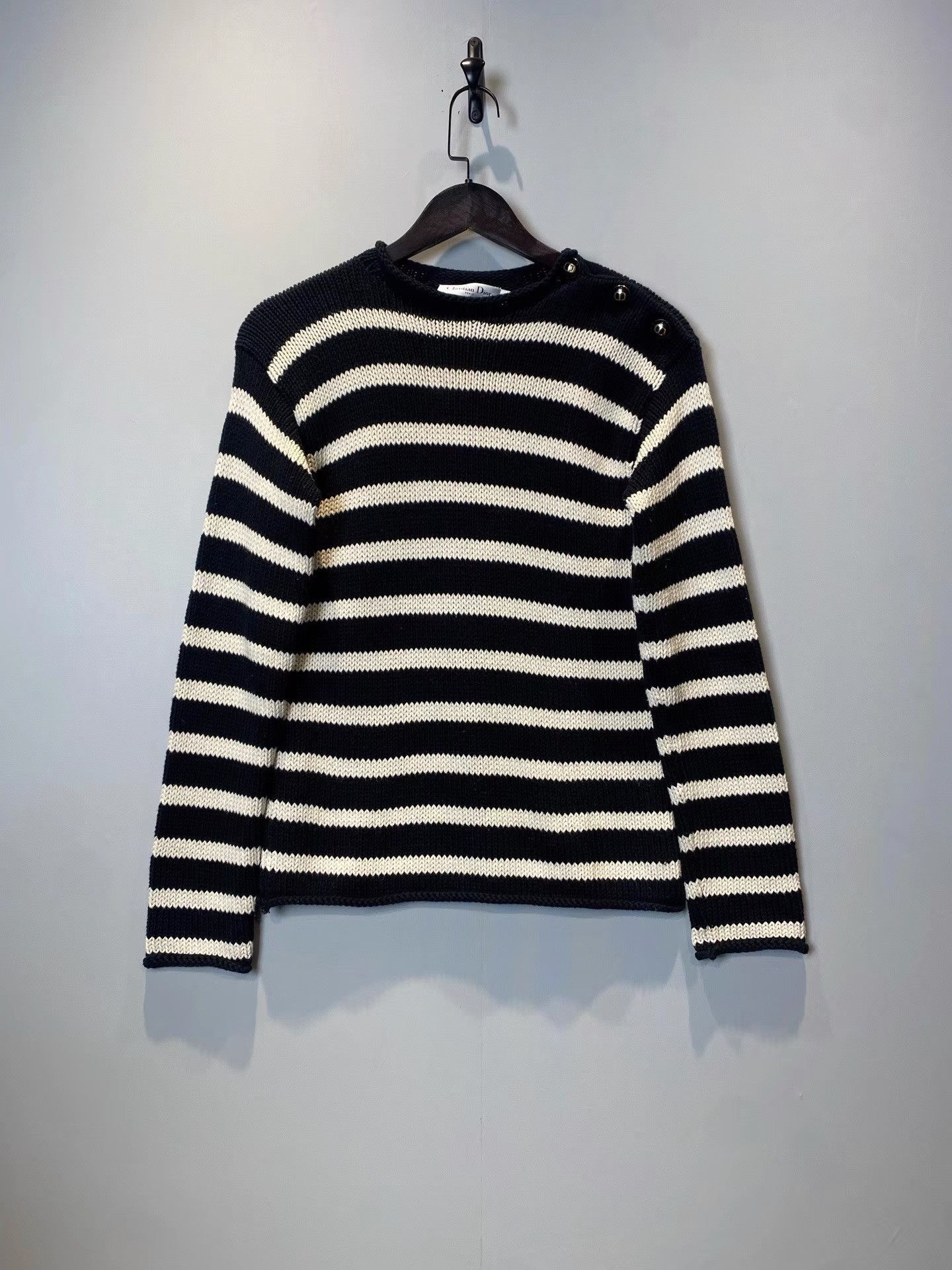Dior Dior Striped Top Button Detail Shoulder K36 Size XS / US 0-2 / IT 36-38 - 1 Thumbnail