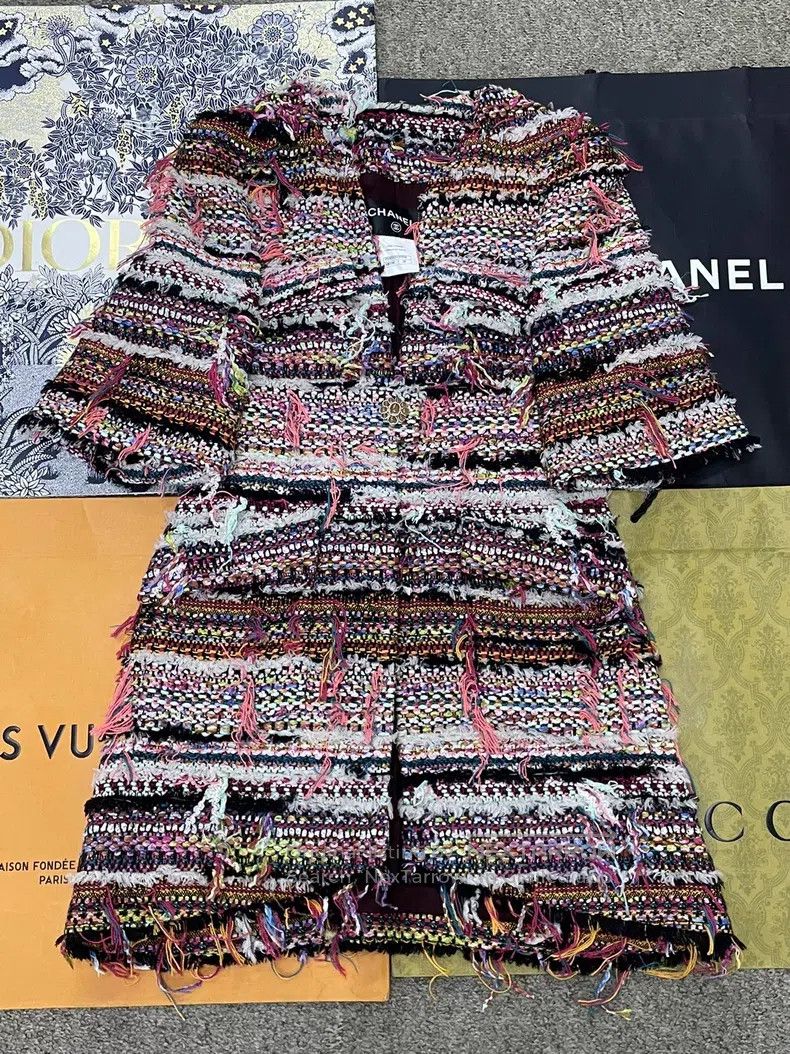 Chanel Chanel Colourful woven tassel gem buckle mid-sleeved dress Size XS / US 0-2 / IT 36-38 - 1 Thumbnail