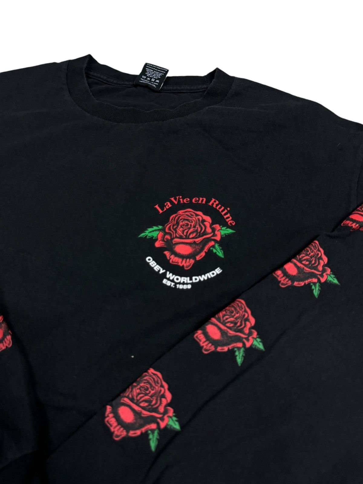 Japanese Brand × Obey Obey Big Rose Logo Long Sleeve Shirt Size US L / EU 52-54 / 3 - 4 Thumbnail