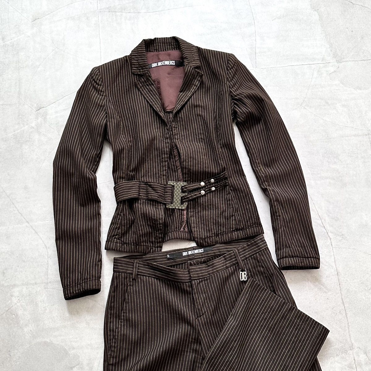 RARE 90s Dirk Bikkembergs Vintage Pinstripe Suit Set Runway