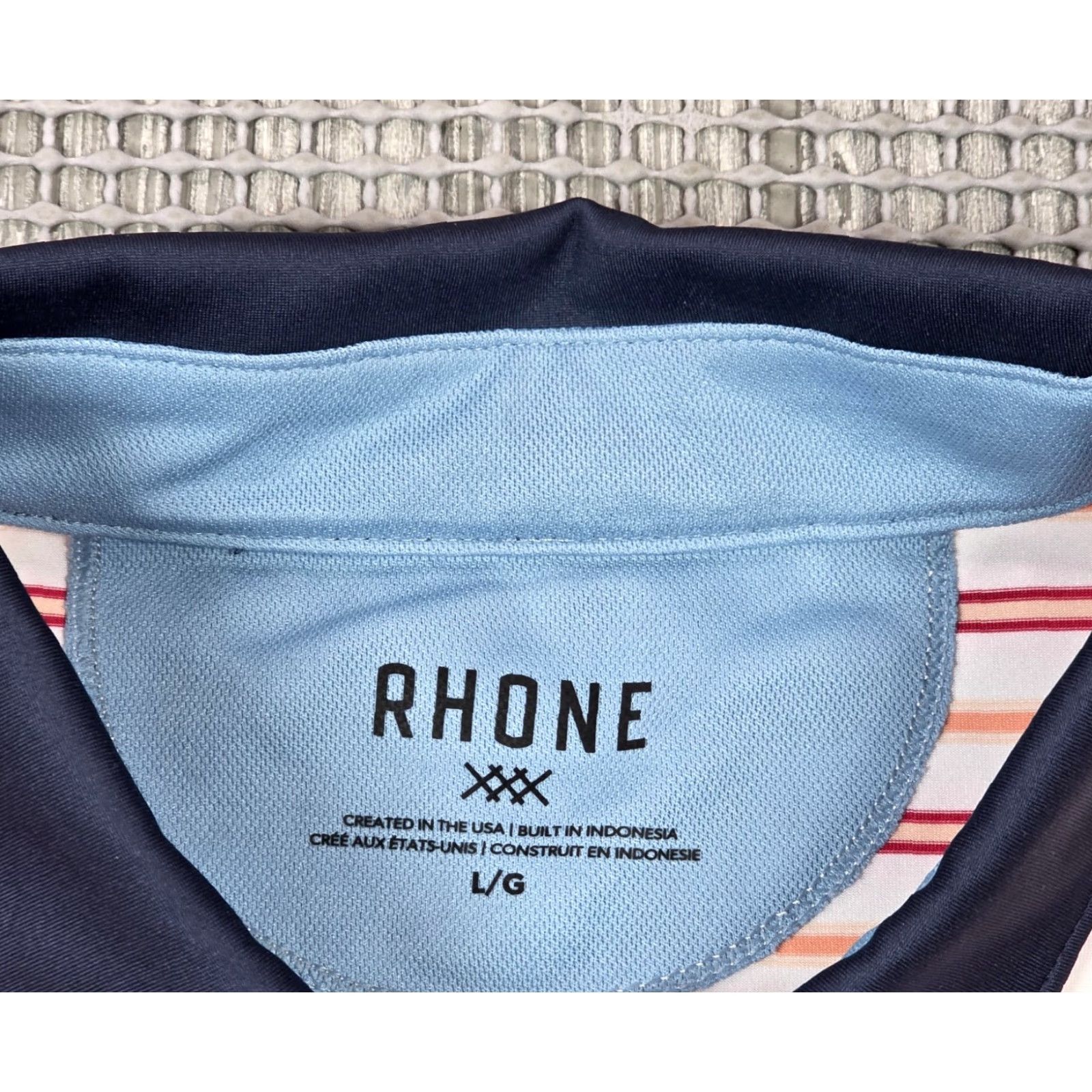 Rhone Rhone Polo Shirt Mens Sx Striped White Multicolor Performance Golf Stretch Polo Shirt Mens XS-XL? Size US L / EU 52-54 / 3 - 7 Thumbnail