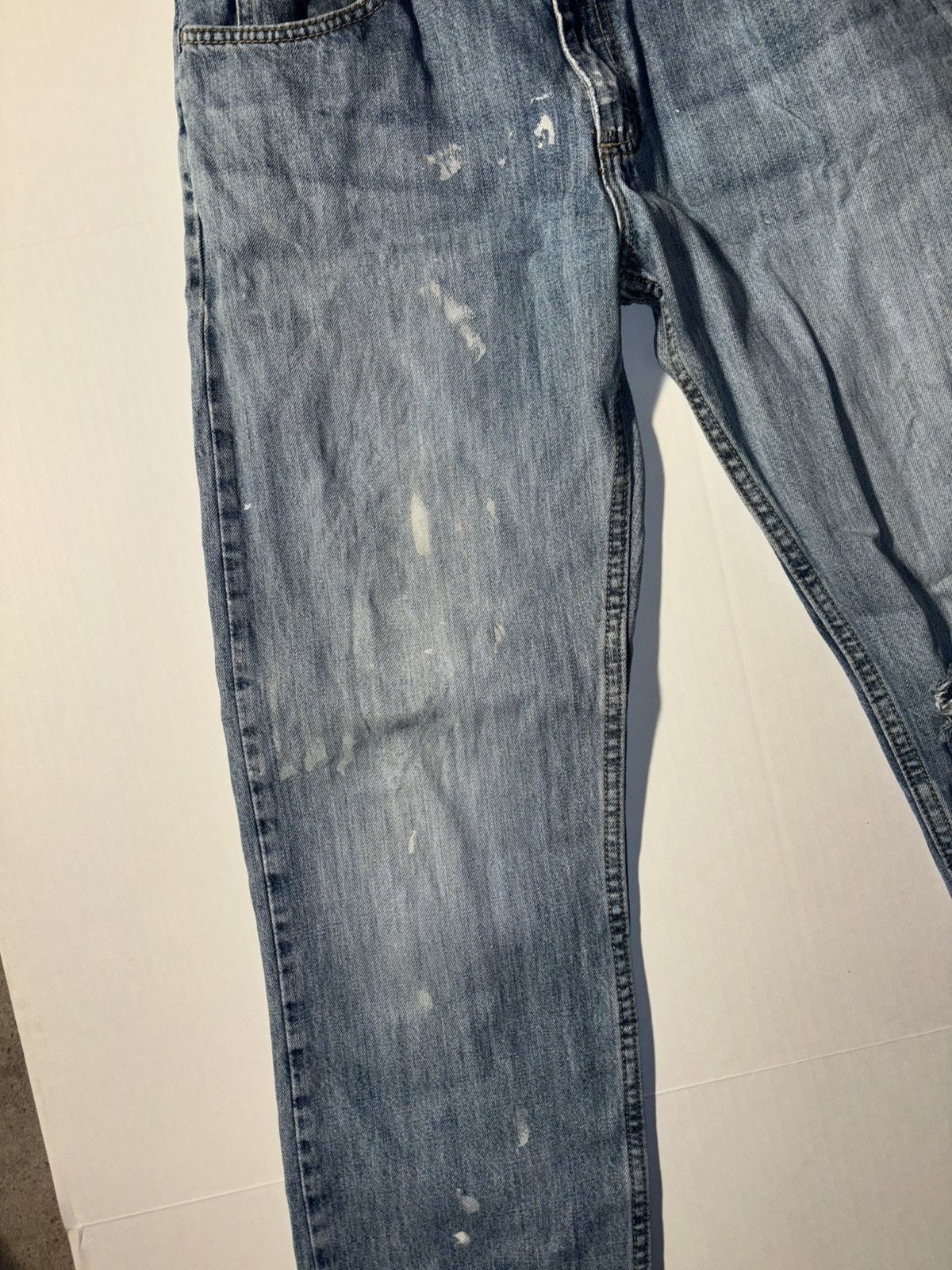 Lee × Levi's × Vintage Vtg Lee Regular Fit Light Wash Distressed Jeans 32x32 Size US 32 / EU 48 - 3 Thumbnail