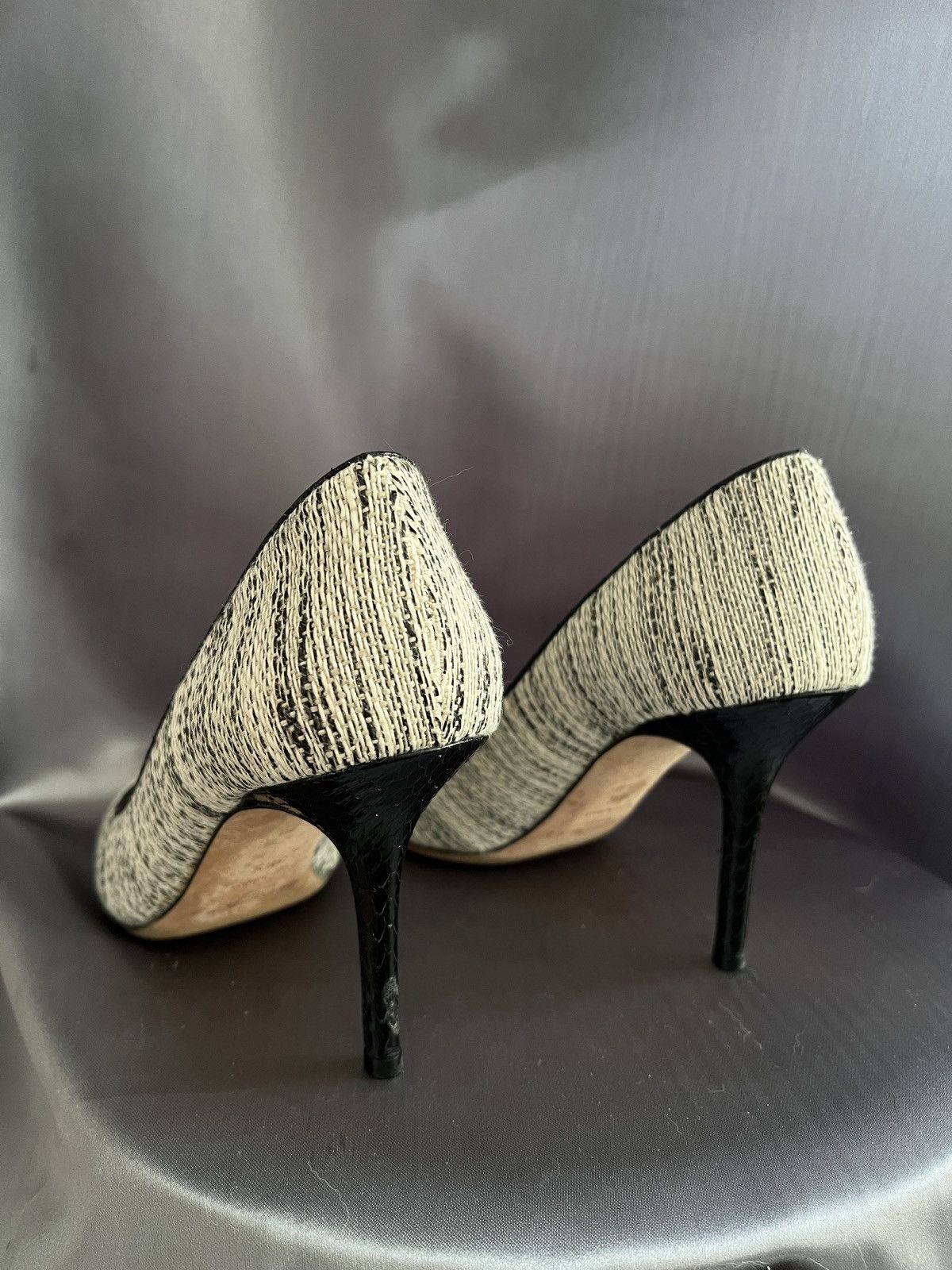 Jimmy Choo Jimmy choo leather and canva heels Size US 8 / IT 38 - 7 Thumbnail