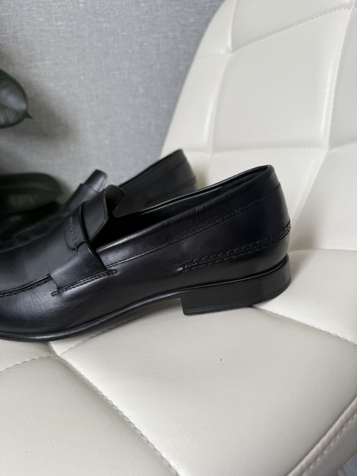 Rare Dior Homme Black Leather Penny Loafers CD Shoes Size 43