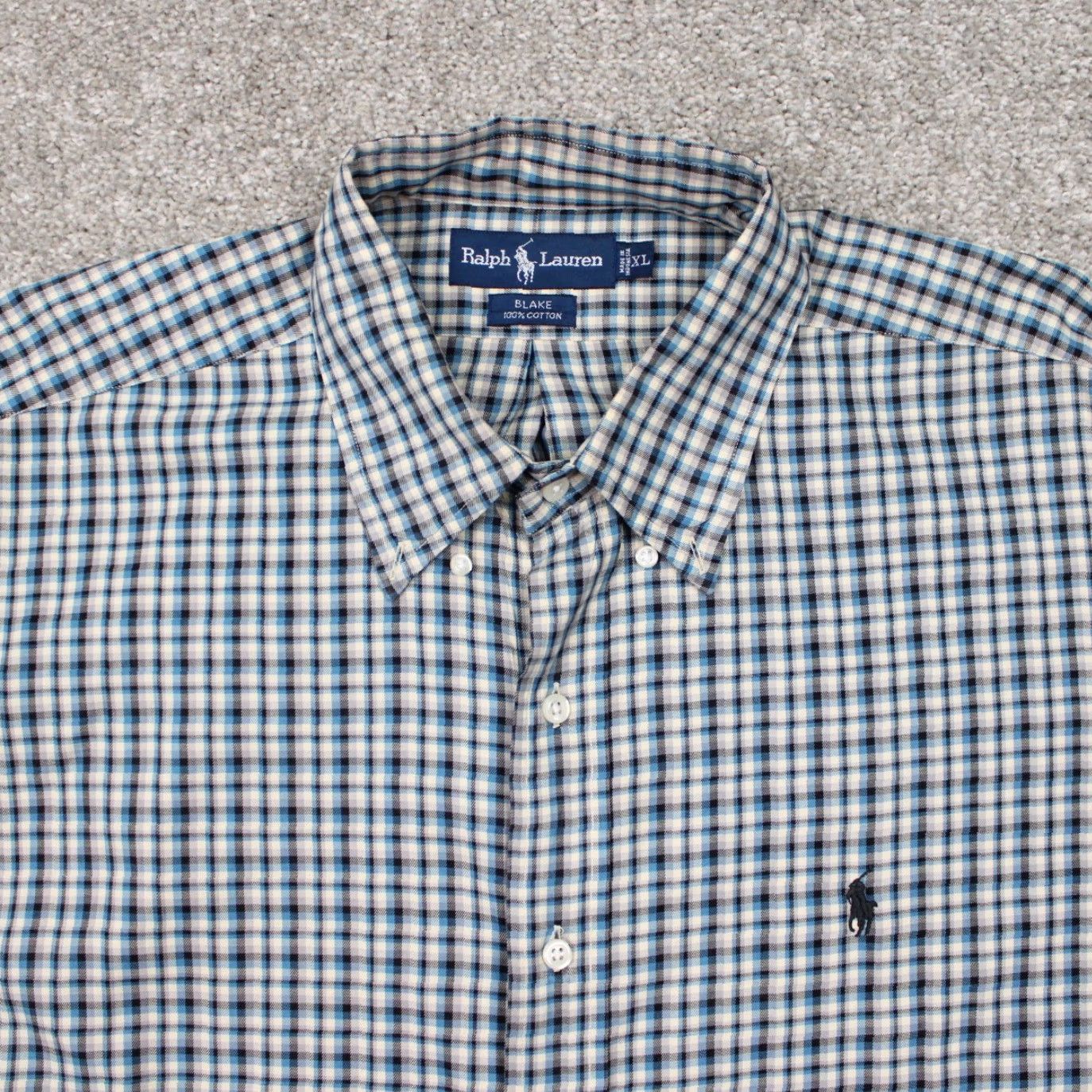 Ralph Lauren Ralph Lauren Button-Up Shirt Mens XL Blue/Black/White Cotton Long Sleeve Button-Down Starched? (keep original words) Size US XL / EU 56 / 4 - 5 Thumbnail