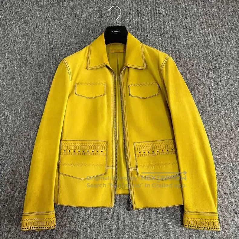 Bottega Veneta Bottega Veneta Beige Suede Leather Jacket with Cowhide Size US M / EU 48-50 / 2 - 3 Thumbnail