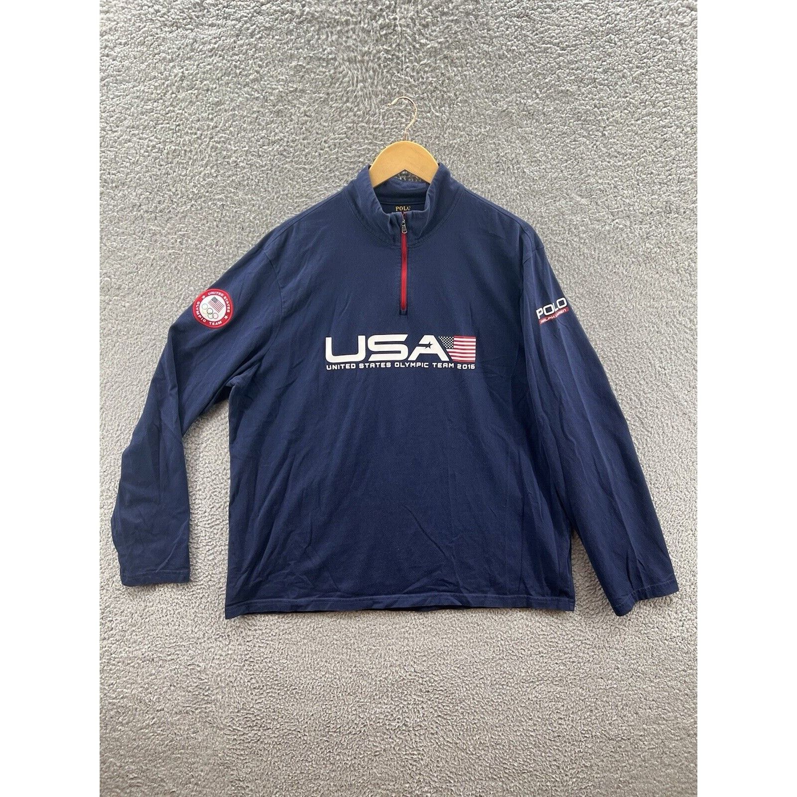 Ralph Lauren Polo Ralph Lauren 2016 Olympics Blue Quarter Zip Top Sz. XXL Size US XXL / EU 58 / 5 - 1 Thumbnail