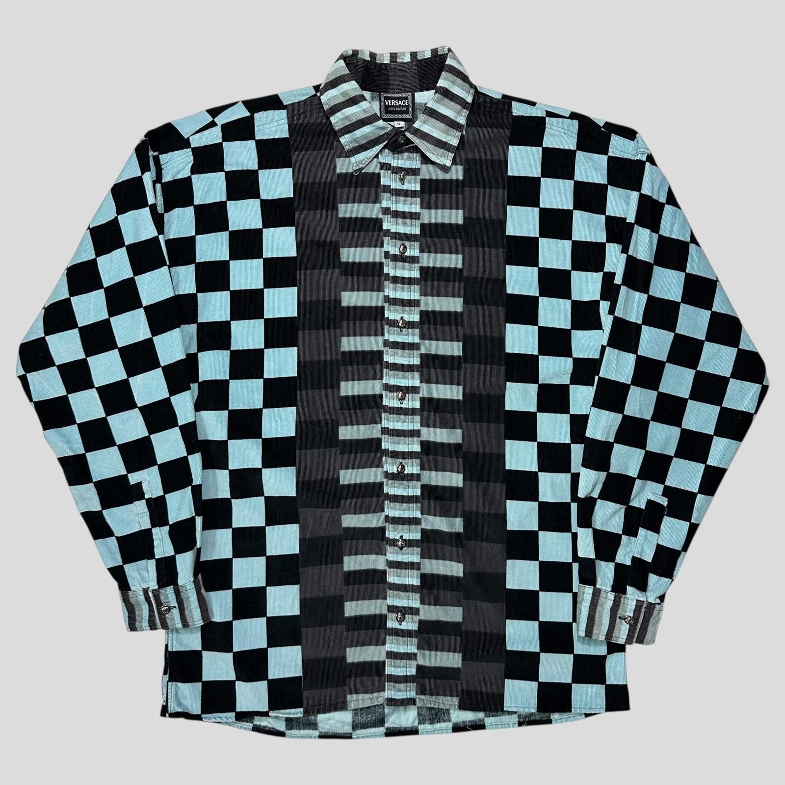 Versace Versace VJC 90’s Baby Blue Corduroy Medusa Shirt - S (M/L) Size US M / EU 48-50 / 2 - 1 Thumbnail