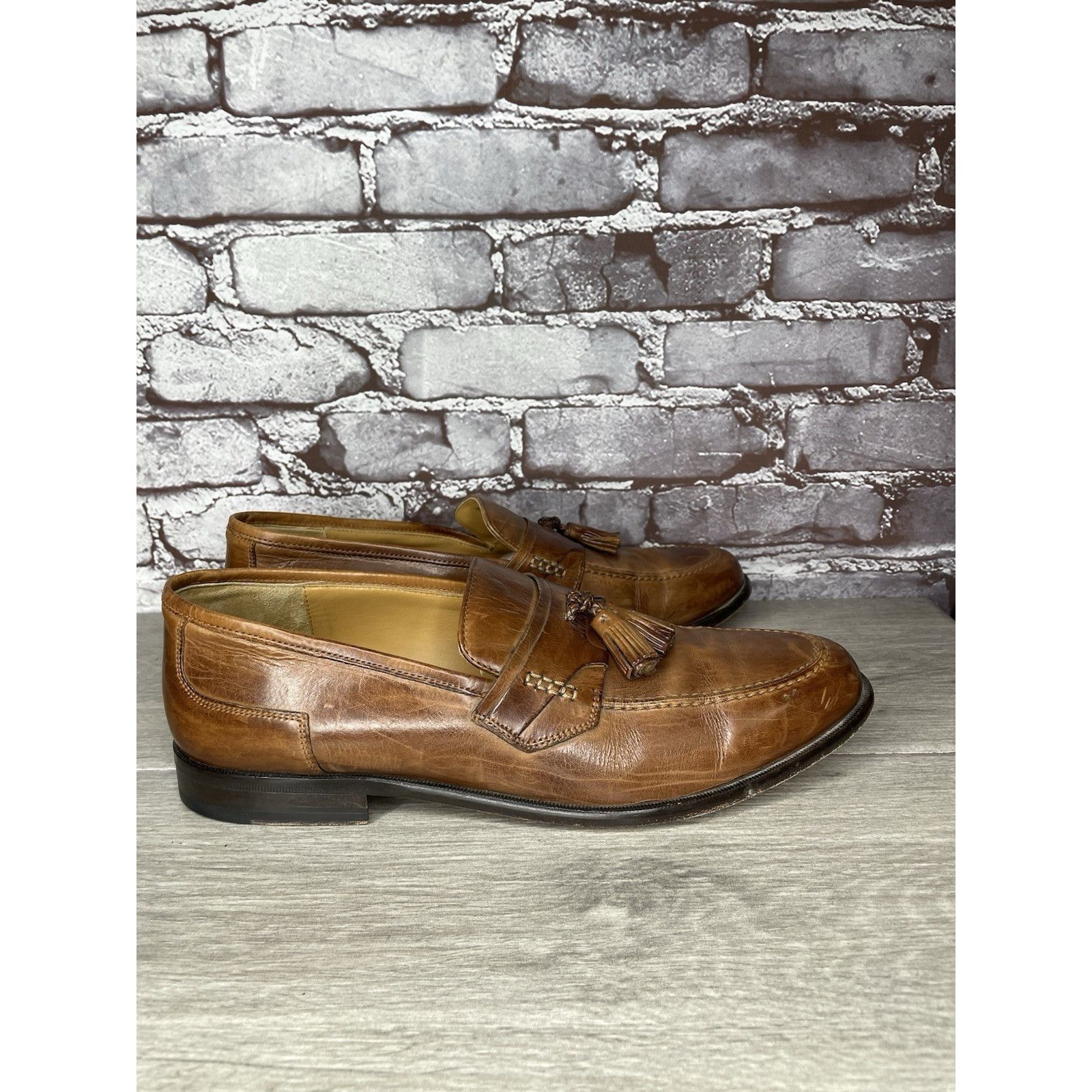 Johnston & Murphy Johnston & Murphy Brown Leather Tassel Loafers Dress Shoes M Size US 11.5 / EU 44-45 - 6 Thumbnail