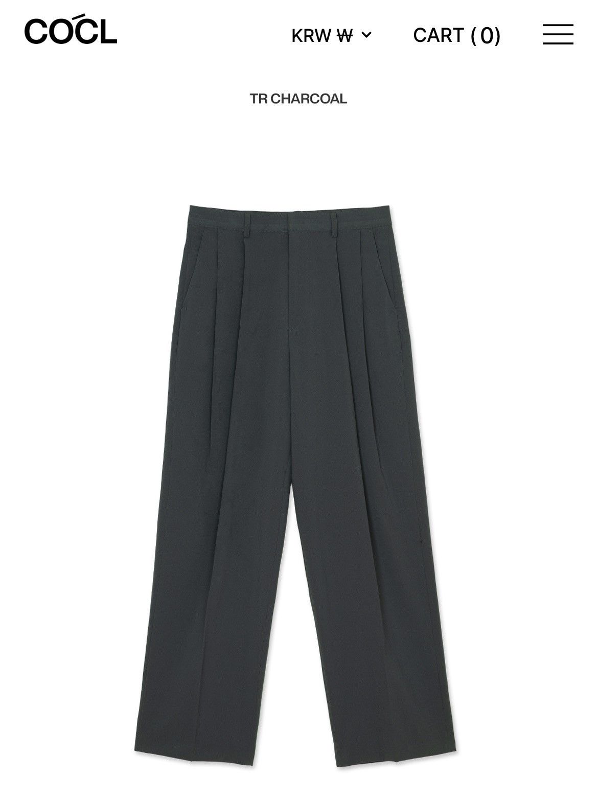 Beams Plus COCL Two Tuck Wide Slacks Pants TR Charcoal Size US 31 - 7 Thumbnail