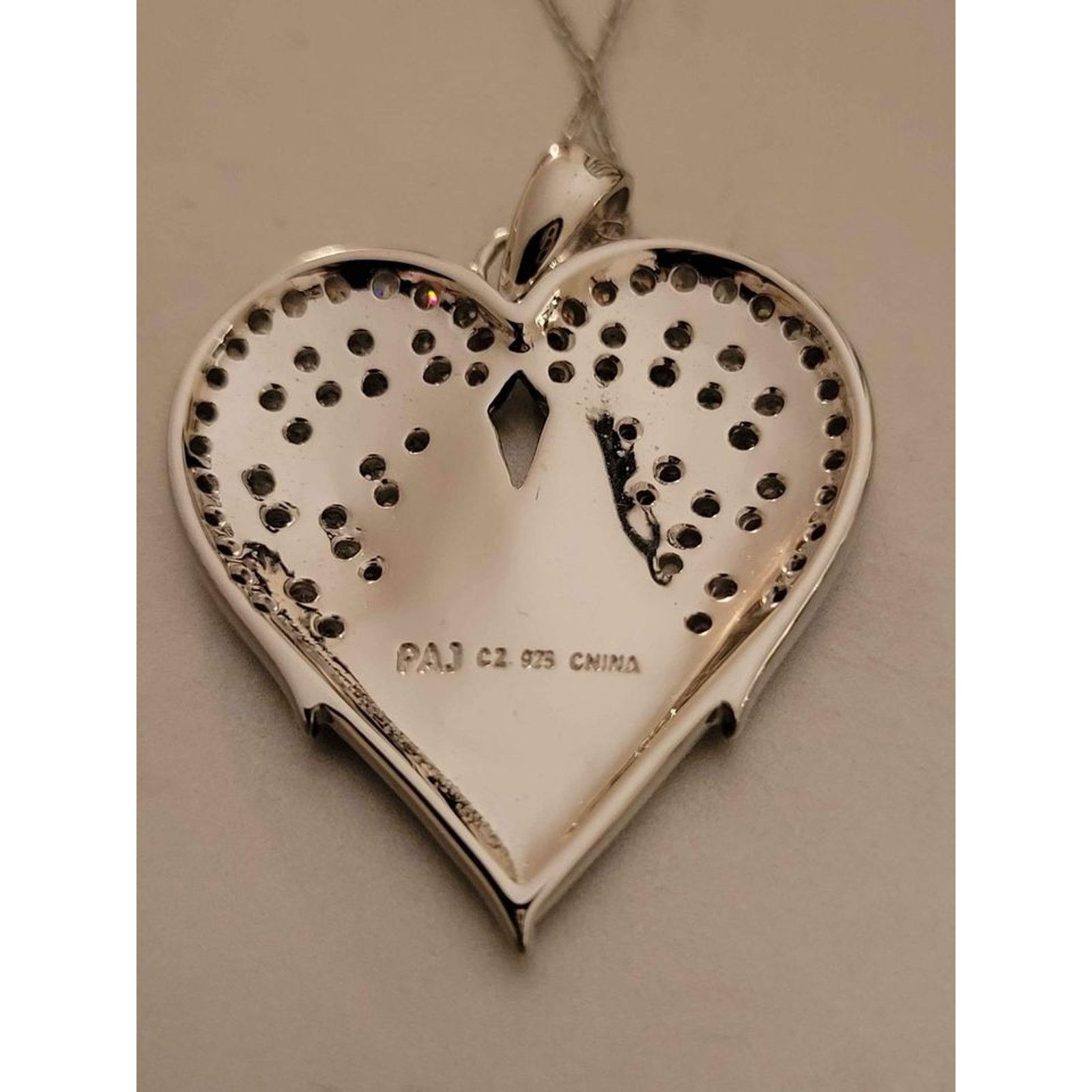 NBDN Nobrandedon PAJ Sterling Silver 925 Cubic Zirconia Winged Heart Necklace Size ONE SIZE - 4 Thumbnail