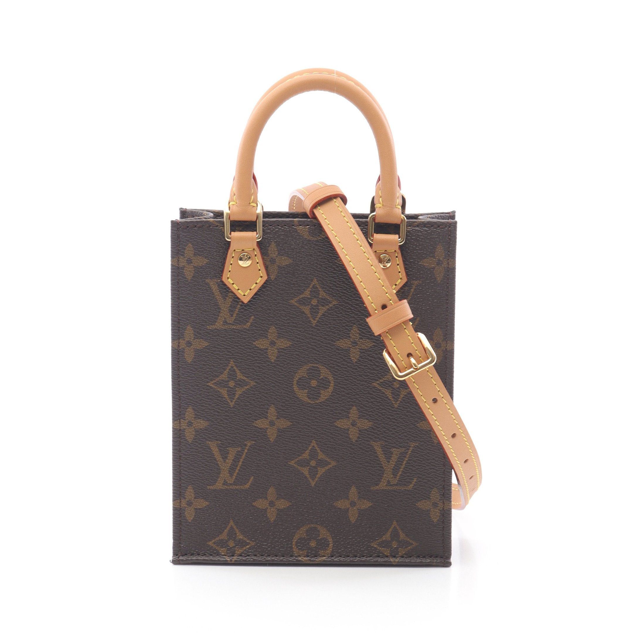 Louis Vuitton Louis Vuitton Petite Sac Plat Monogram Handbag Leather Brown Size ONE SIZE - 1 Thumbnail