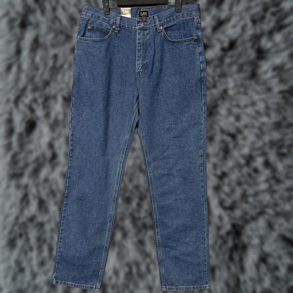 Lee Lee Relaxed Fit Jeans Mens 34x33.5 Blue Denim Straight Leg Stonewash Normcore Cotton 5-Pocket Men Spring Summer Fall Winter Jeans Mens Size US 34 / EU 50 - 1 Thumbnail