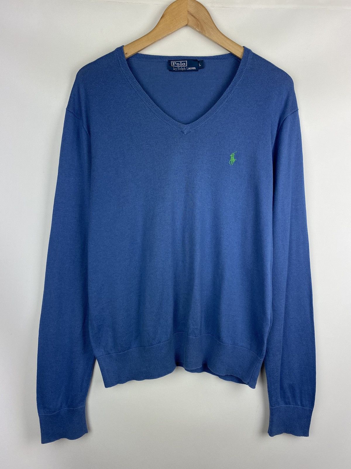 Vintage Polo by Ralph Lauren vintage men’s v neck sweater pullover Size US L / EU 52-54 / 3 - 1 Thumbnail