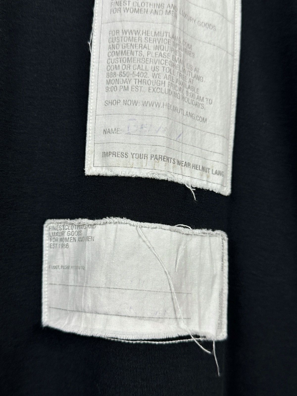 Helmut Lang Helmut Lang Logo Patch Black T-Shirt Size US L / EU 52-54 / 3 - 9 Thumbnail