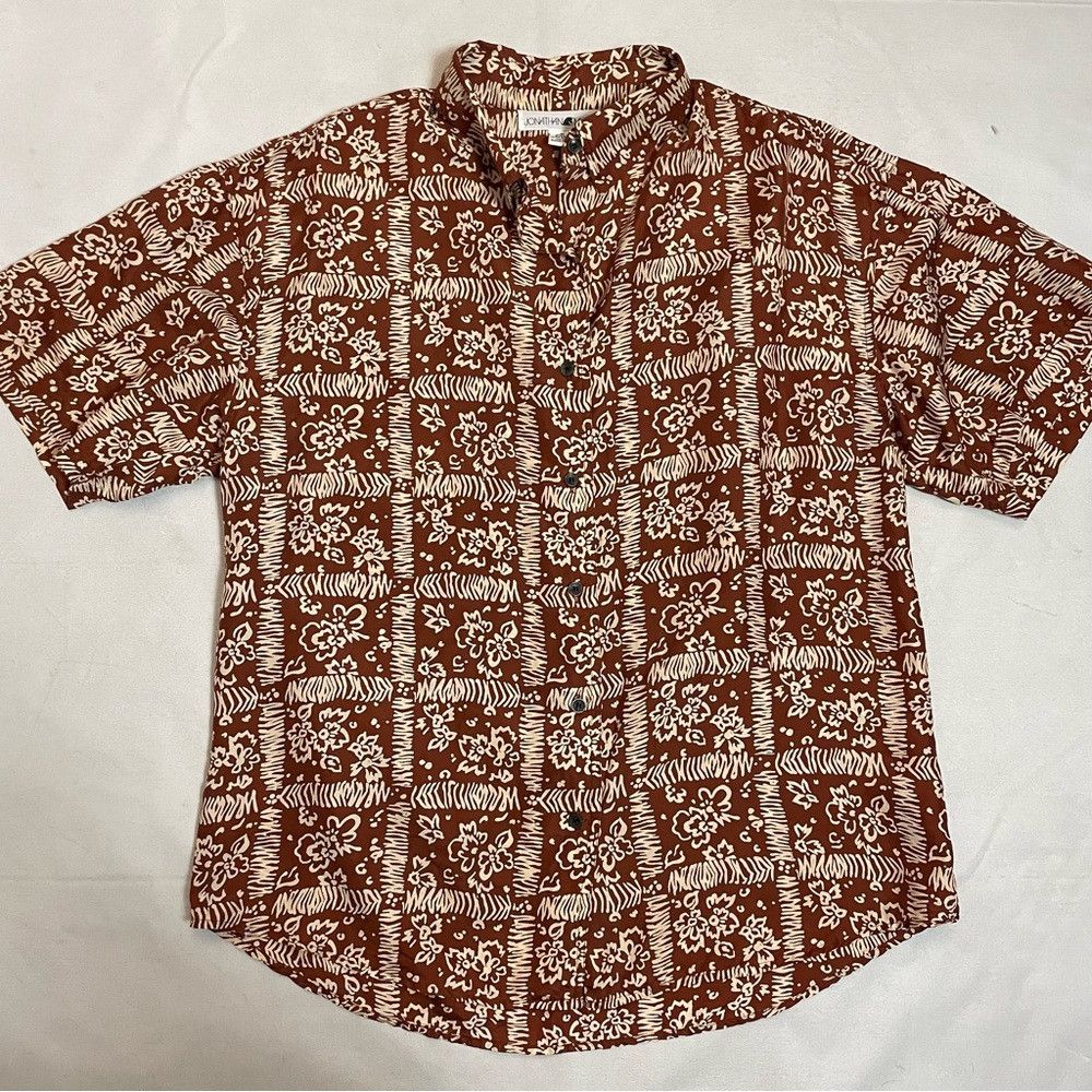 Other Vintage Jonathan Martin 100% Silk Button Short Sleeve Shirt Size M / US 6-8 / IT 42-44 - 6 Thumbnail