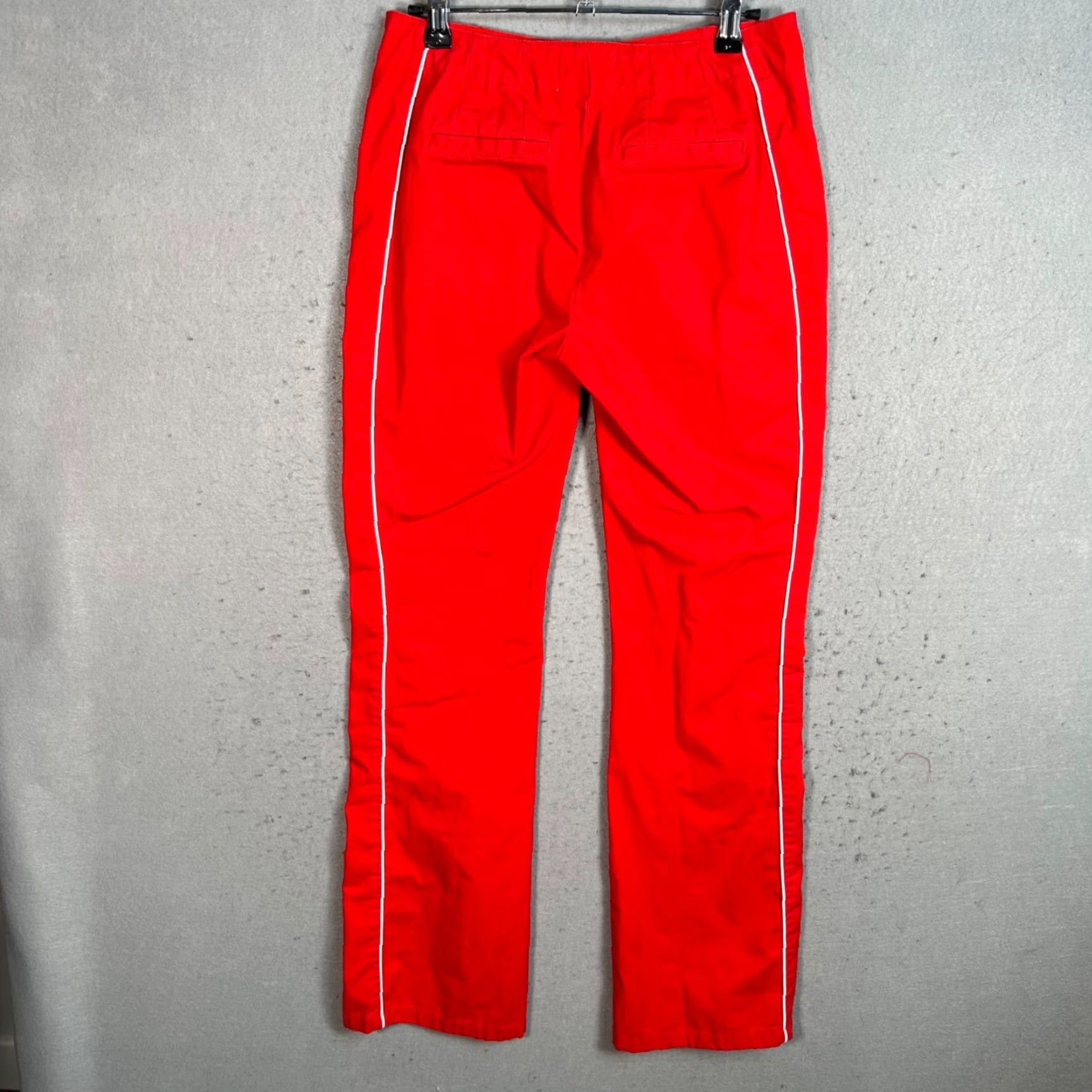Bdg BDG Red Straight-Leg Pants With White Piping Size 0 100% Cotton Womens Size 25" / US 0 / IT 36 - 2 Thumbnail