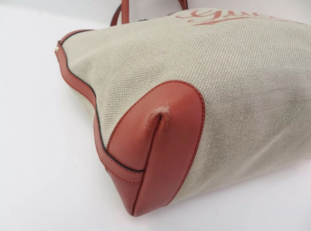 Gucci Women's Gucci Tote Bag Large Beige and Red Size ONE SIZE - 5 Thumbnail