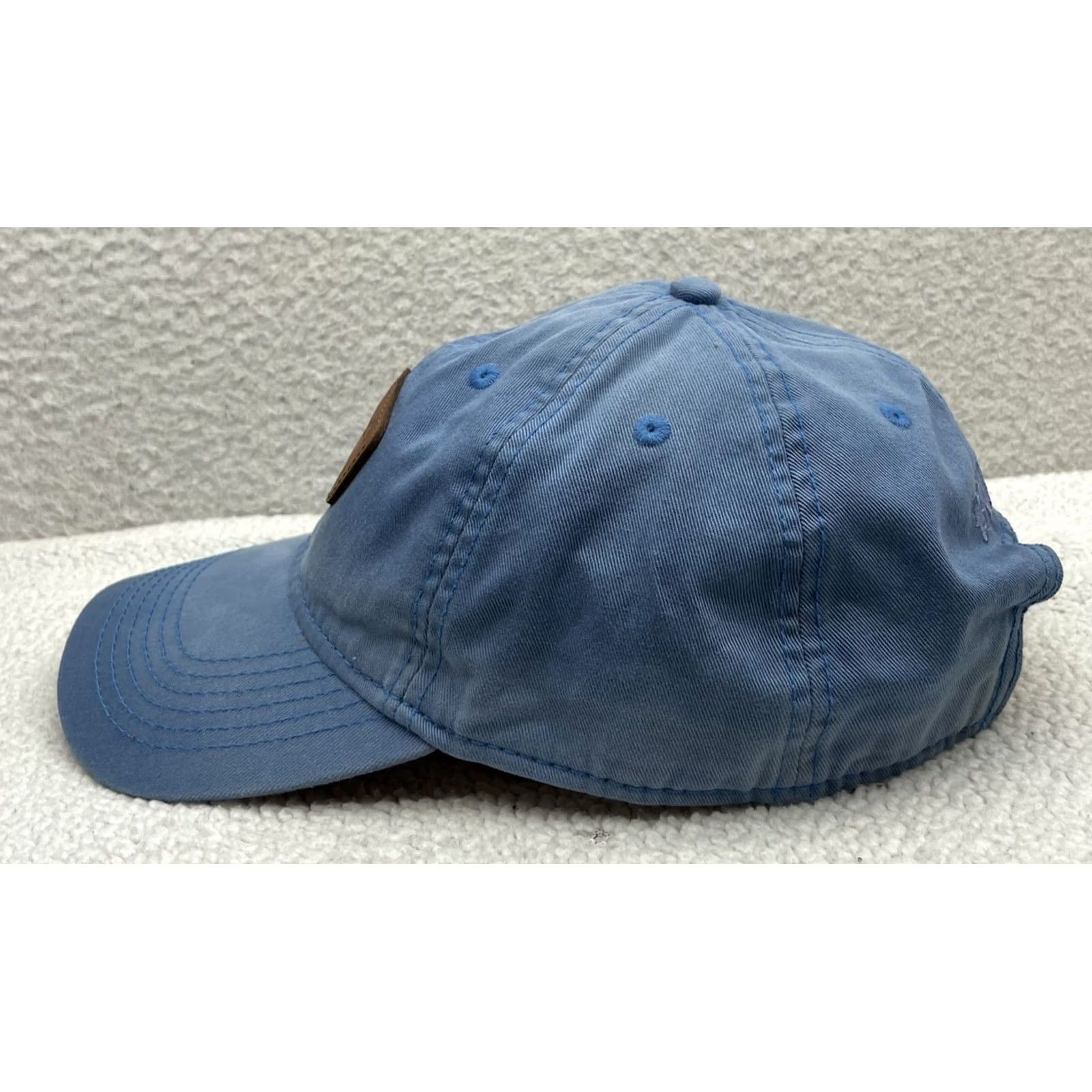Bones Calcutta Baseball Hat Mens Blue Fishing Skull Bones Leather Patch Dad Strapback Size ONE SIZE - 3 Thumbnail