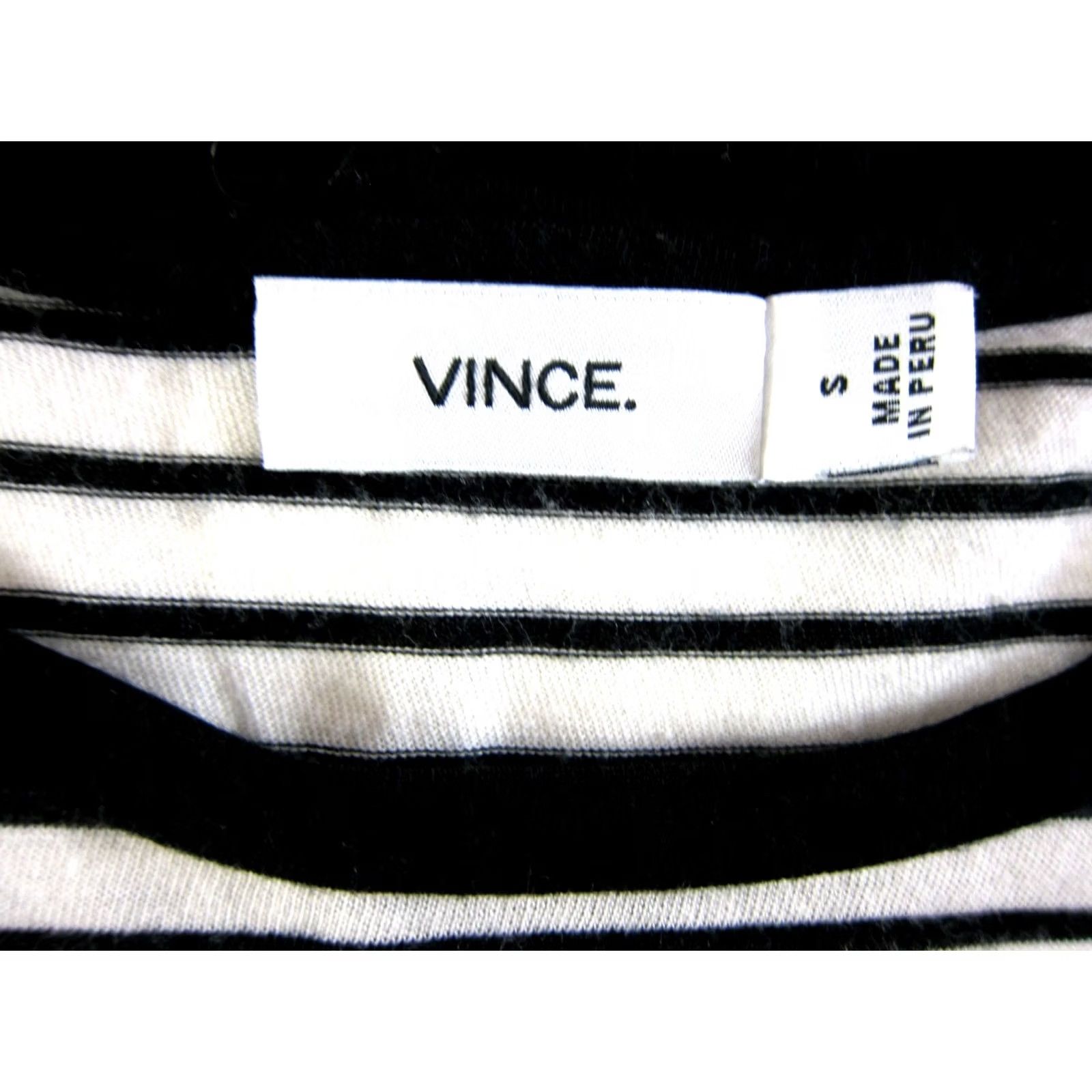 Vince Vince Shirt Women Small Black Striped Long Sleeve T-Shirt Top Blouse 70s Retro Classic Casual, Business Womens Slim? Size S / US 4 / IT 40 - 3 Thumbnail