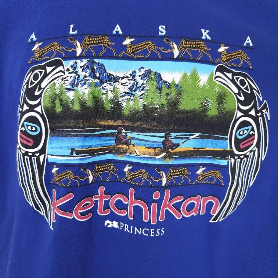 Vintage Vintage Ketchikan Alaska T Shirt Mens Size Large Blue 90s Size US L / EU 52-54 / 3 - 2 Thumbnail