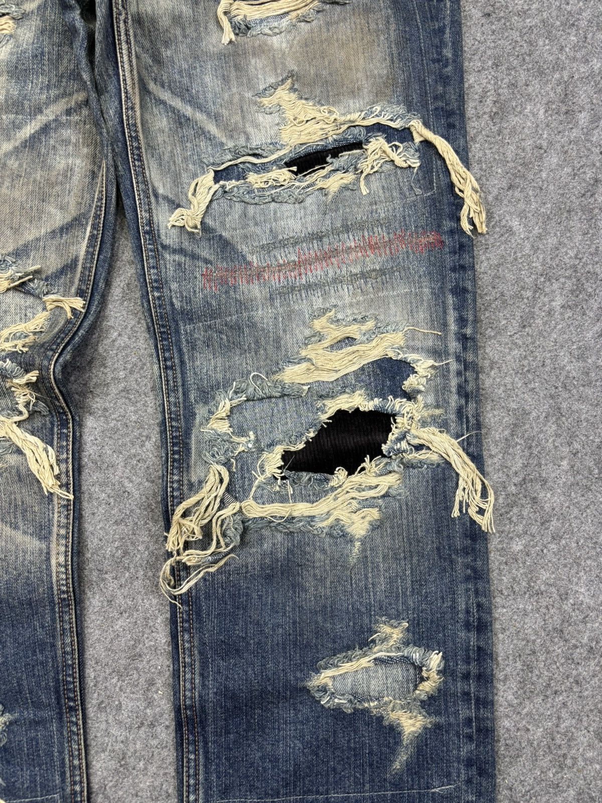 Ego Tripping 💥Super Distressed Style💥Ego Tripping Heavy Denim F841 Size US 34 / EU 50 - 5 Thumbnail