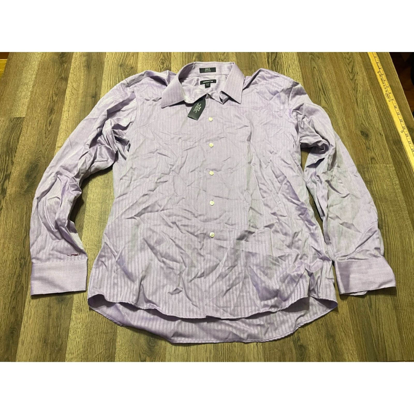 Liz Claiborne Claiborne Shirt Mens Size 17 36/37 Purple Button Up Slim Fit No Iron Shirt Size US XL / EU 56 / 4 - 2 Thumbnail