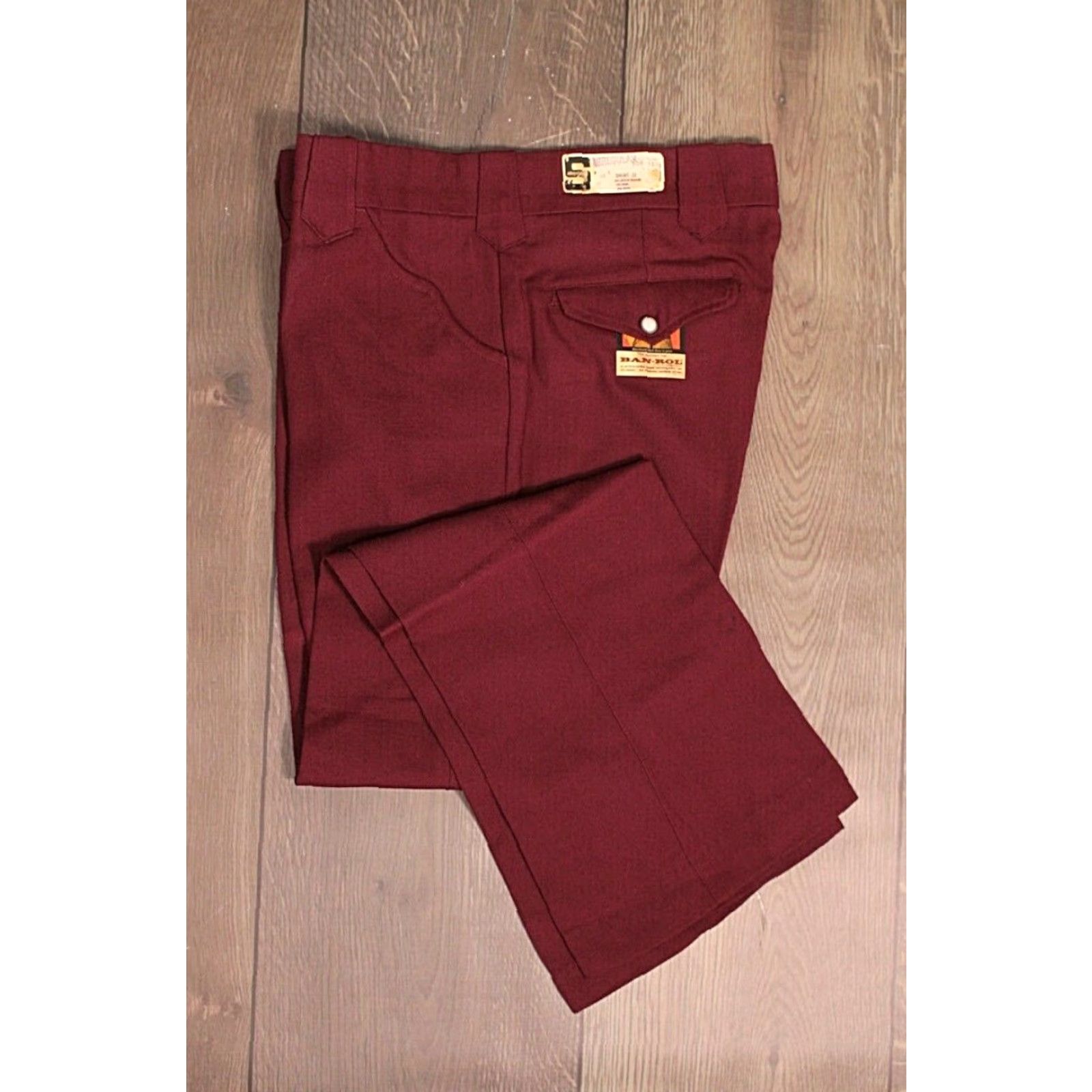 Vintage VINTAGE Stephens Western Pants 1960s 32 Short Burgundy Flare Leg Mens Size US 32 / EU 48 - 2 Thumbnail