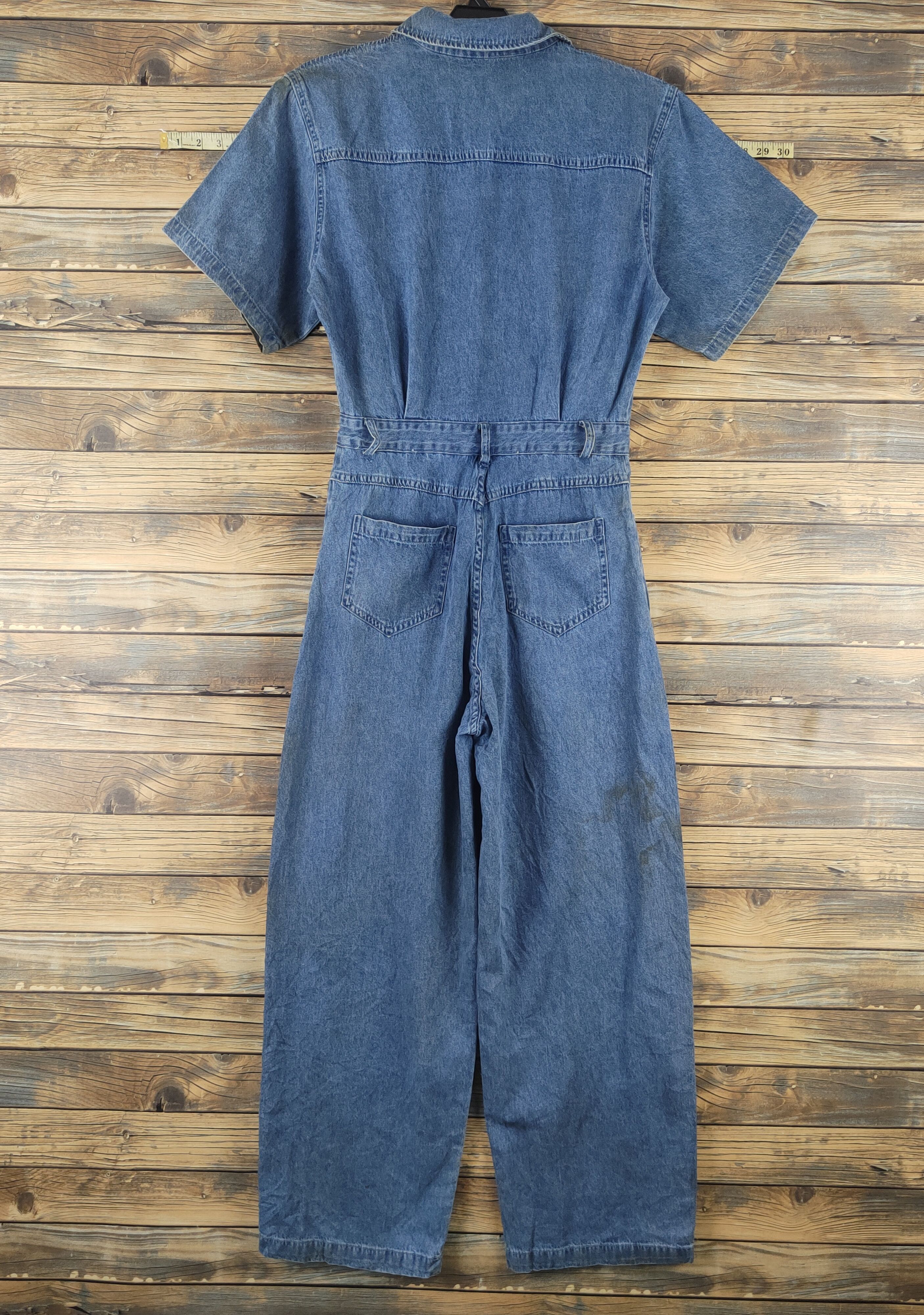 Vintage L.H Studio Blue Denim Short Sleeve Coveralls Size 29" - 14 Thumbnail