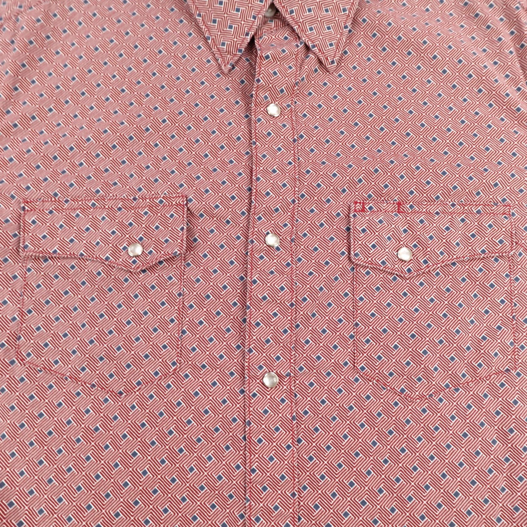 Wrangler Wrangler Shirt Men Medium Red Western Pearl Snap Geometric Rodeo Cowboy Western Size US M / EU 48-50 / 2 - 3 Thumbnail