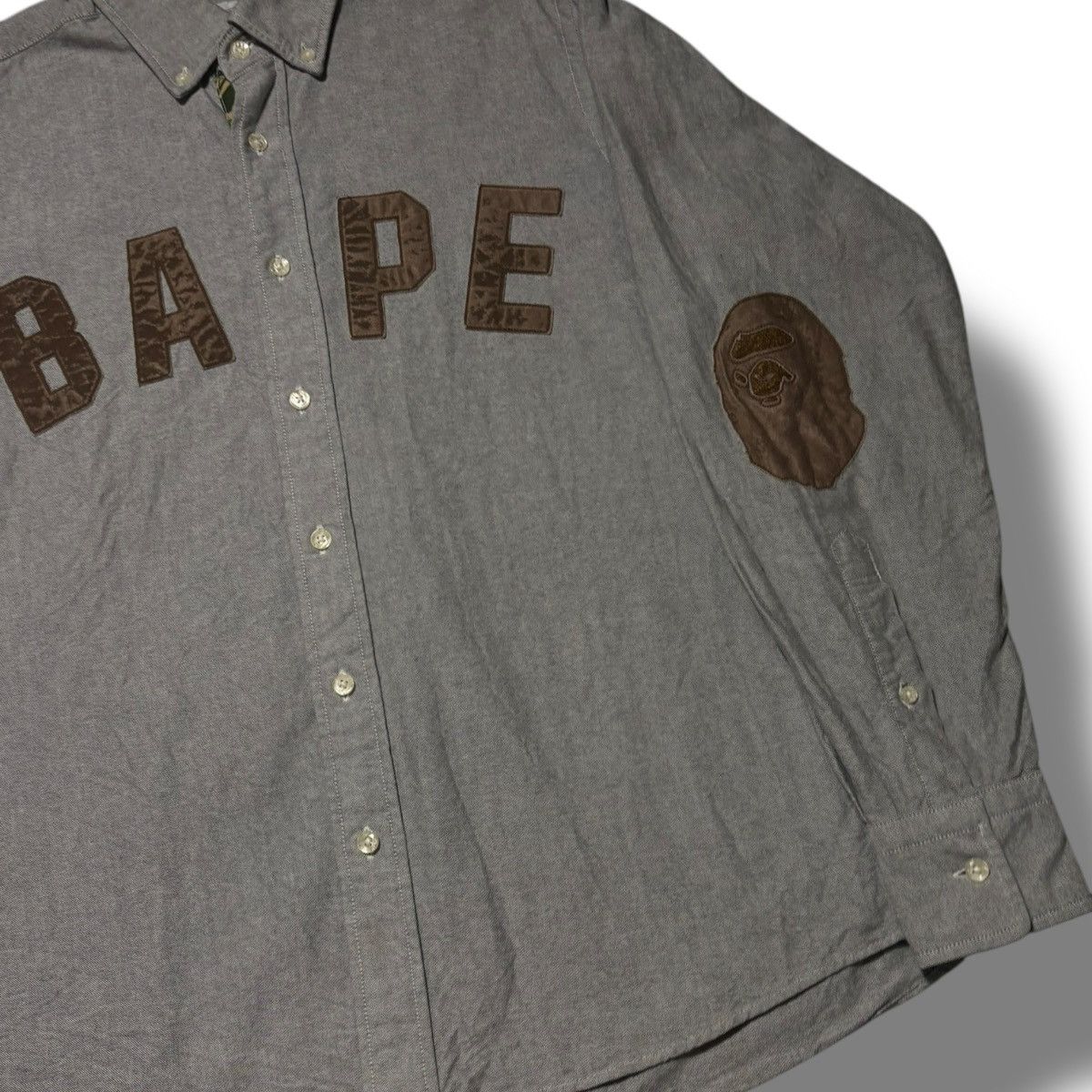 Bape 00s Bape velours patch elbow logo shirts archive nigo Size US L / EU 52-54 / 3 - 5 Thumbnail