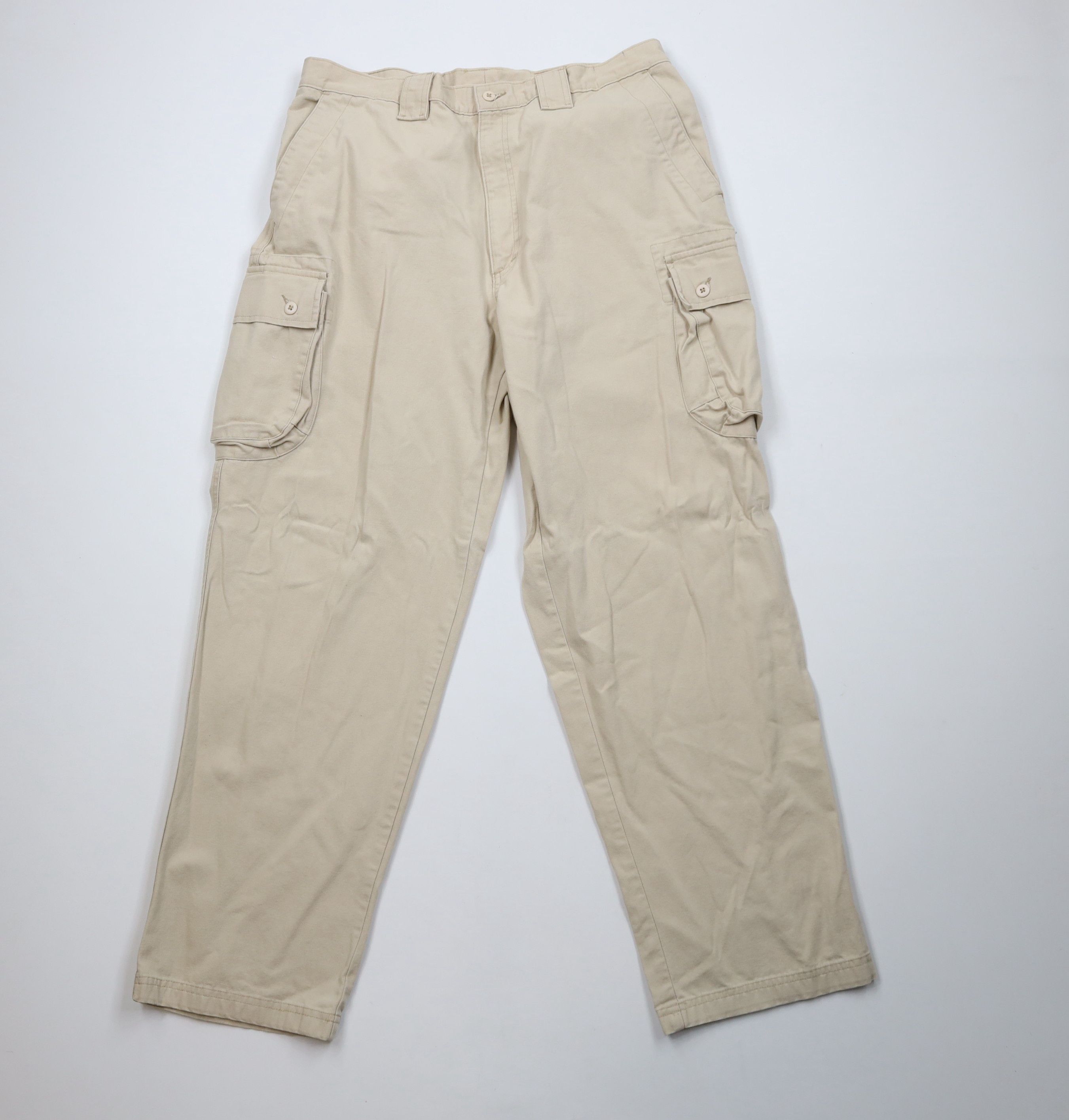 L.L. Bean × Vintage Vintage 90s LL Bean Heavy Safari Bush Wide Leg Cargo Pants Size US 38 / EU 54 - 1 Thumbnail