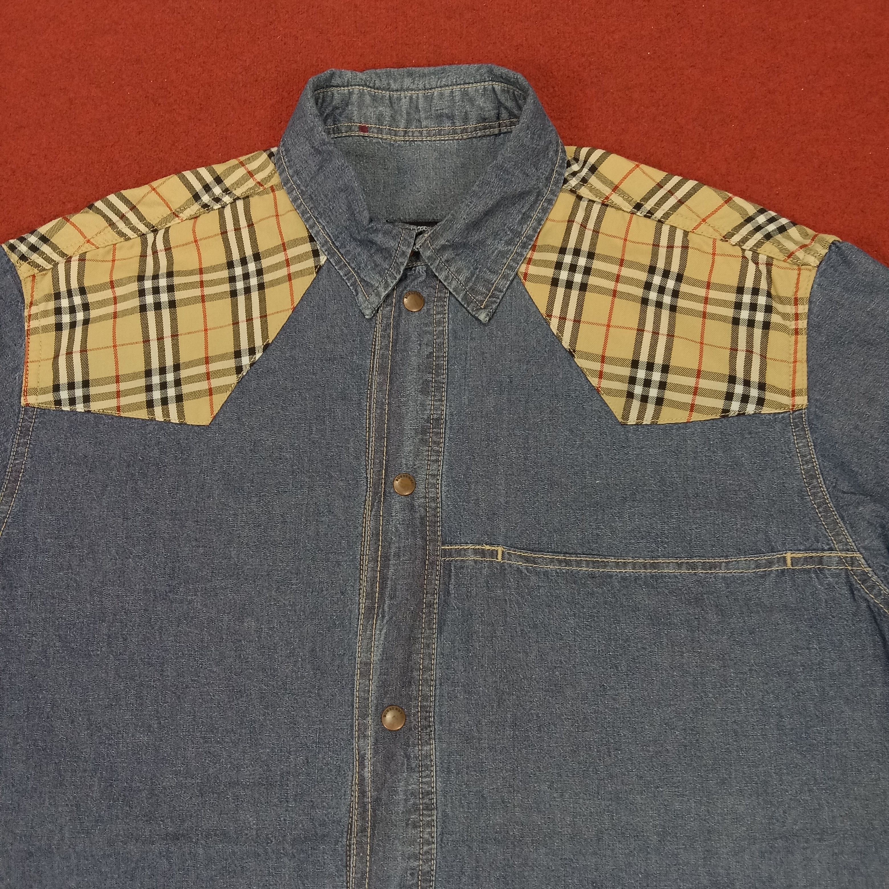 Burberry × Vintage Burberry London Luxury Brand Nova Check Design Casual Shirt Size US XL / EU 56 / 4 - 2 Thumbnail