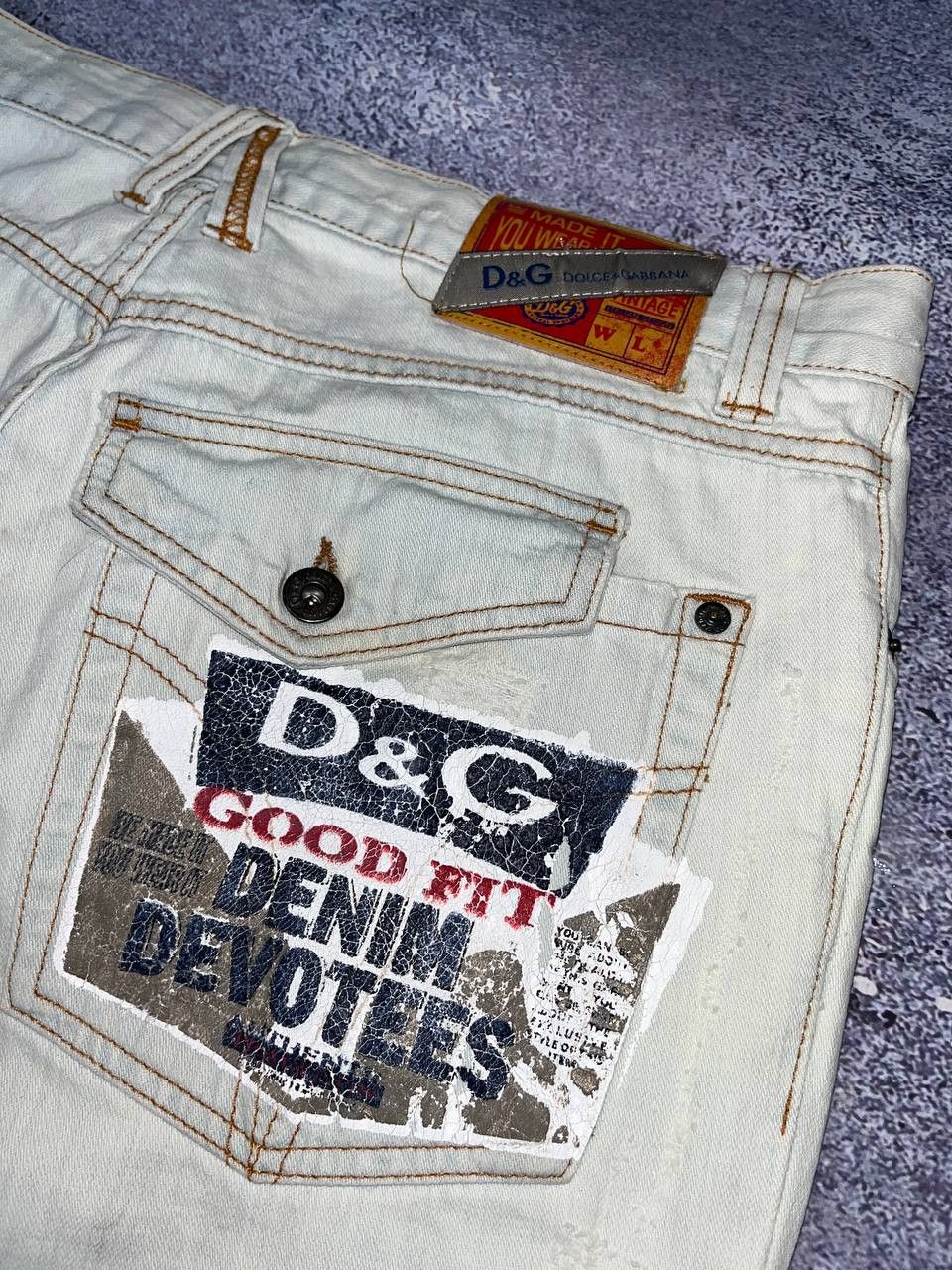 Dolce & Gabbana 00s Archive Dolce & Gabbana Bleached Tie-dye Denim PANTS Size US 33 - 6 Thumbnail