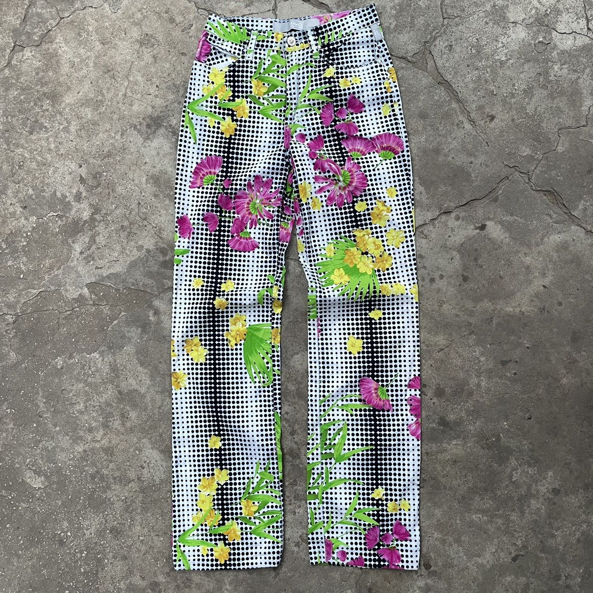 Versace Jeans Couture Multicolour Floral Jeans Pants