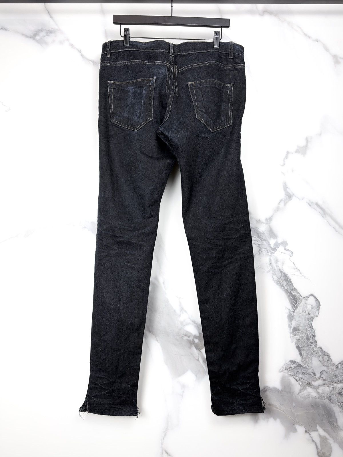 Rick Owens FW10 Rick Owens Black Waxed Coated Detroit Denim Jeans Size US 36 / EU 52 - 2 Thumbnail