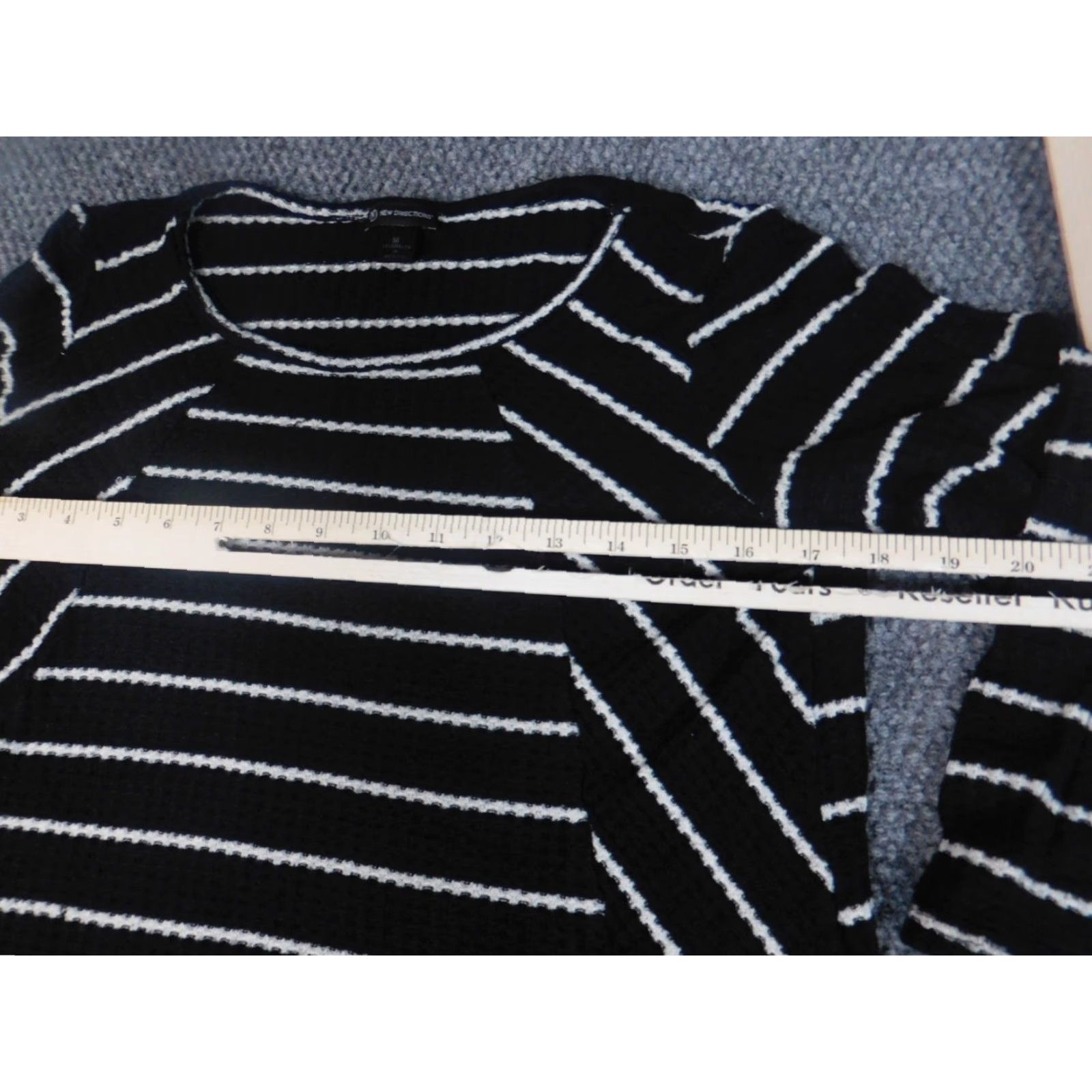 Vintage New Directions Sweater Womens L Gray Crew Neck Raglan Sleeve Knit Pullover Bow Button Stretch Slim Casual Regular Size L / US 10 / IT 46 - 5 Thumbnail