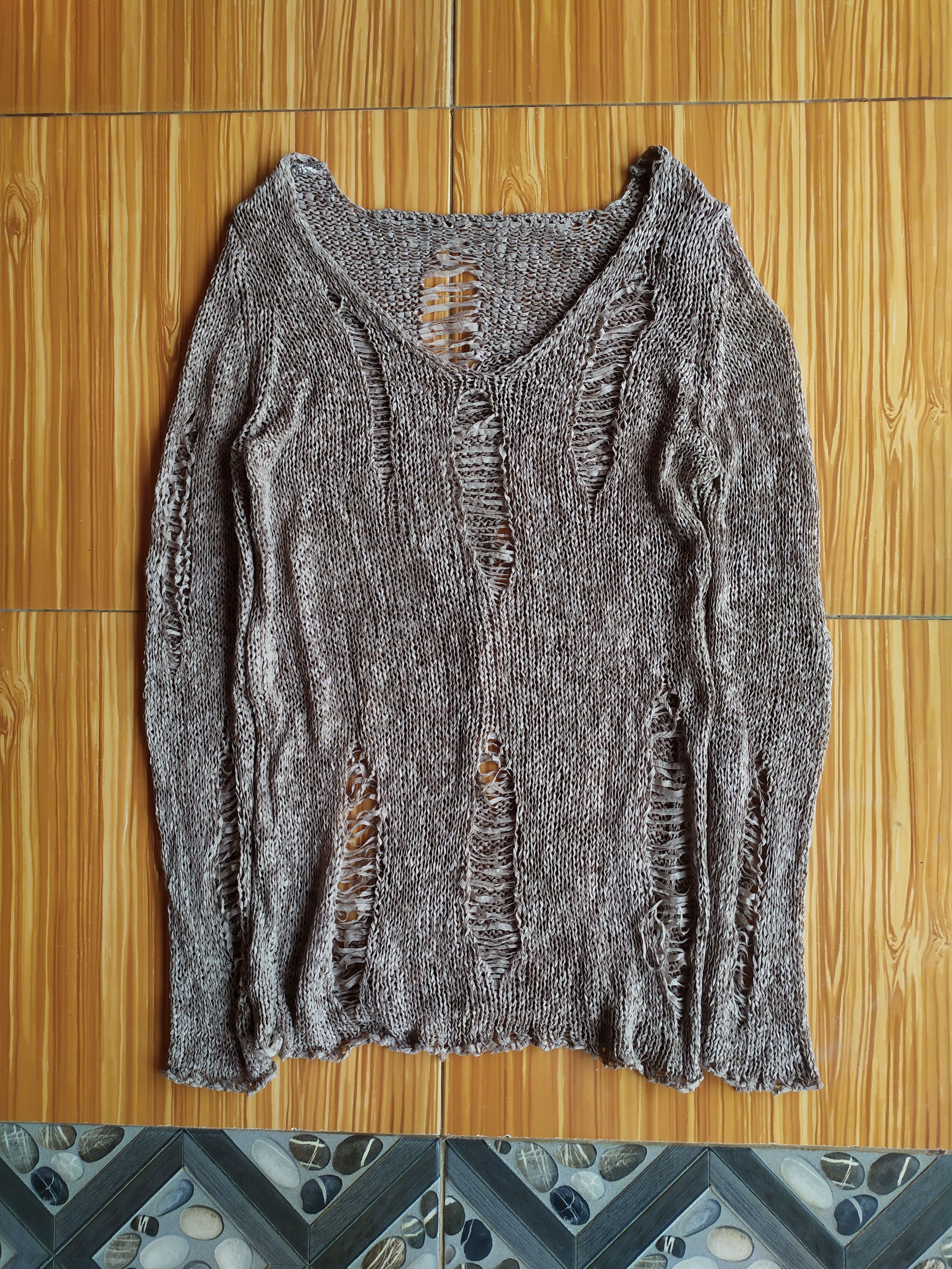 20471120 × Japanese Brand Unbrand Fishnet knit Distressed Size US M / EU 48-50 / 2 - 12 Thumbnail