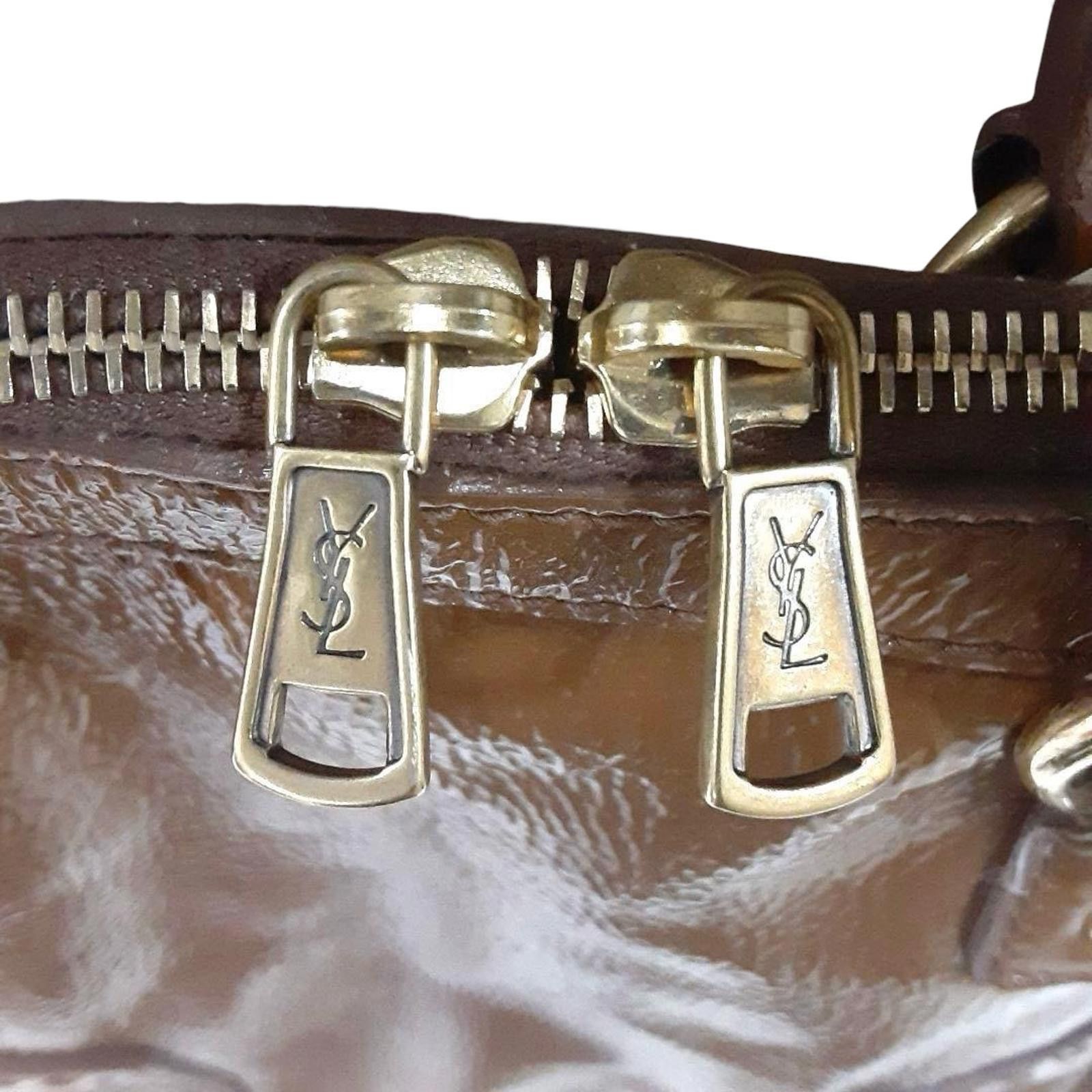 Other Saint Laurent - Brown Patent Leather Handbag Size ONE SIZE - 7 Thumbnail