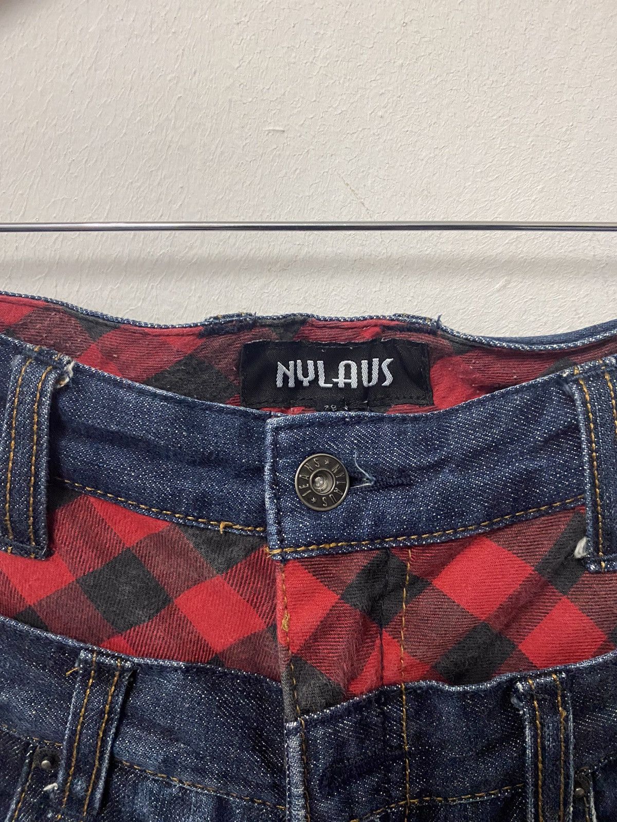 Japanese Brand Vintage Nylaus 3rd Quater Double Waist Jeans Size US 33 - 7 Thumbnail