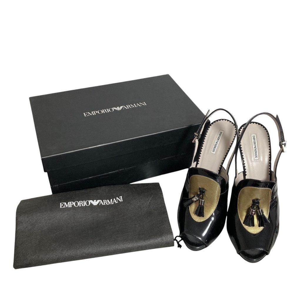 Emporio Armani Emporio Armani Emporio Armani Patent Leather Tassel Open Toe Pumps Leather Shoes DUTY FREE for USA Size ONE SIZE - 1 Thumbnail
