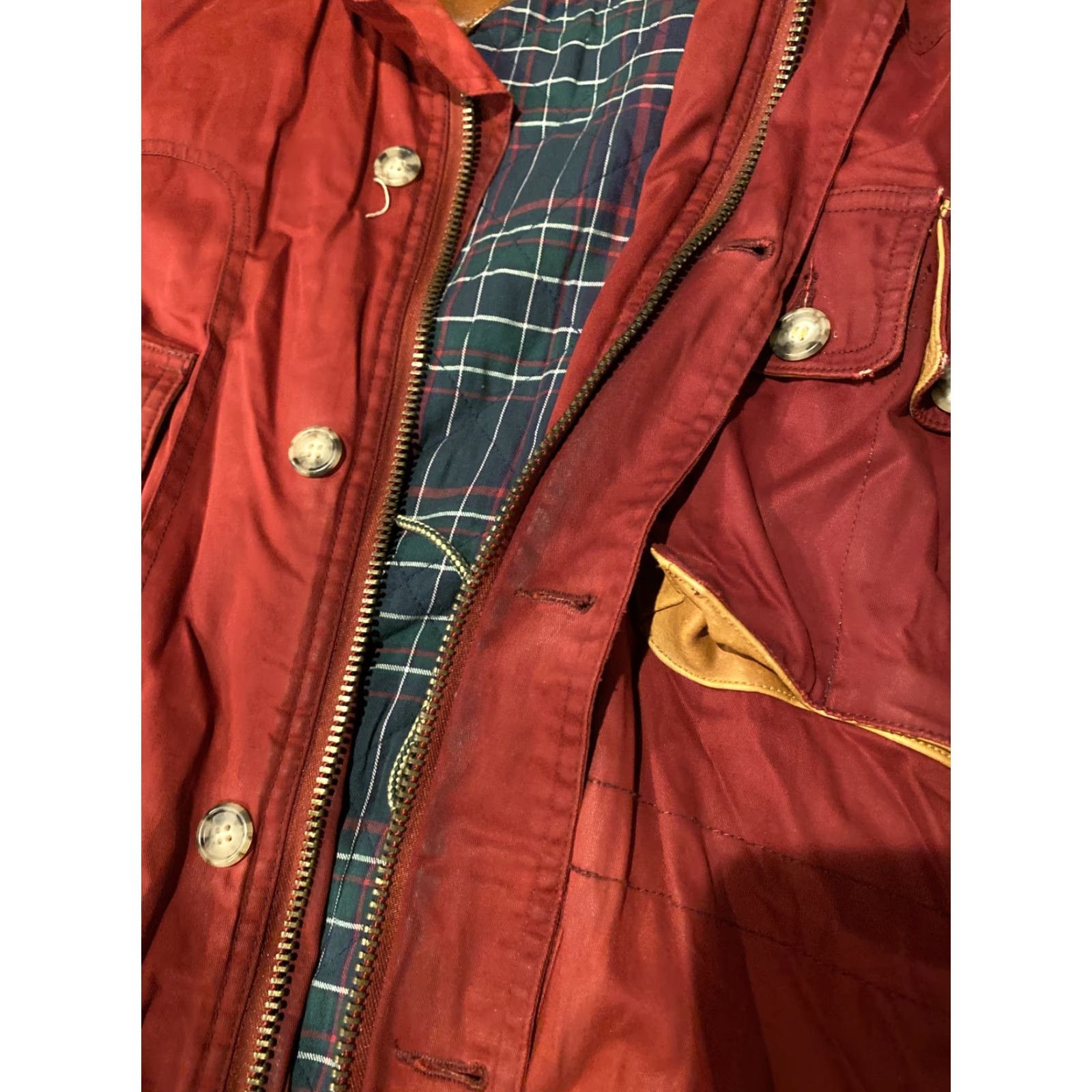 Vintage Willis & Geiger Men's Ranger Jacket Safari Leather Patches M Red 1990s Outdoor Outdoor Safari/Outdoors Size US M / EU 48-50 / 2 - 4 Thumbnail