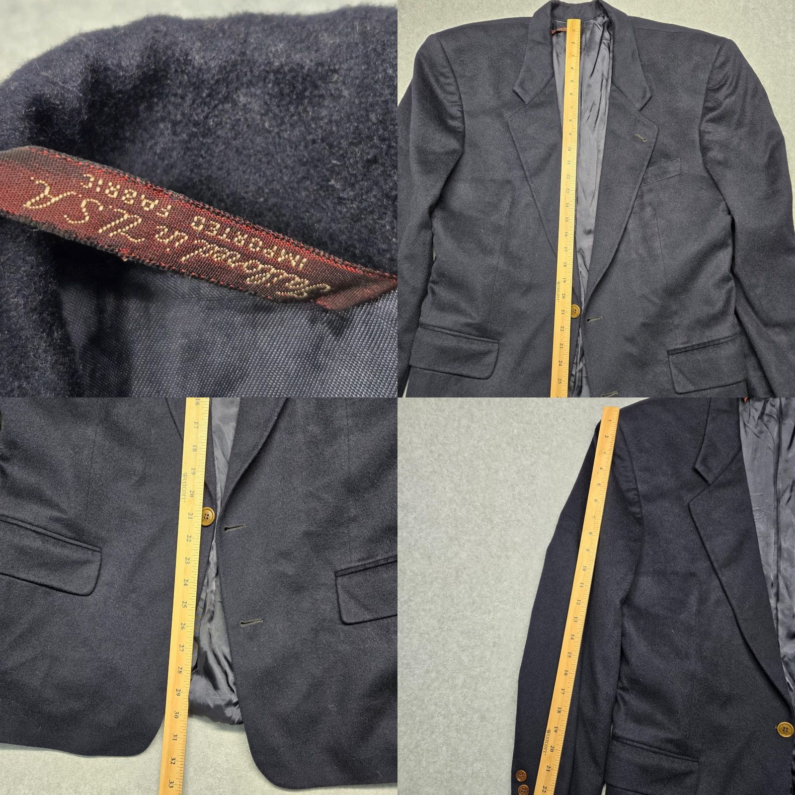 Hugo Boss VINTAGE Hugo Boss Blazer Mens 40R Navy Blue Wool Cashmere Loro Piana Corleone Jacket Size 50R - 9 Thumbnail
