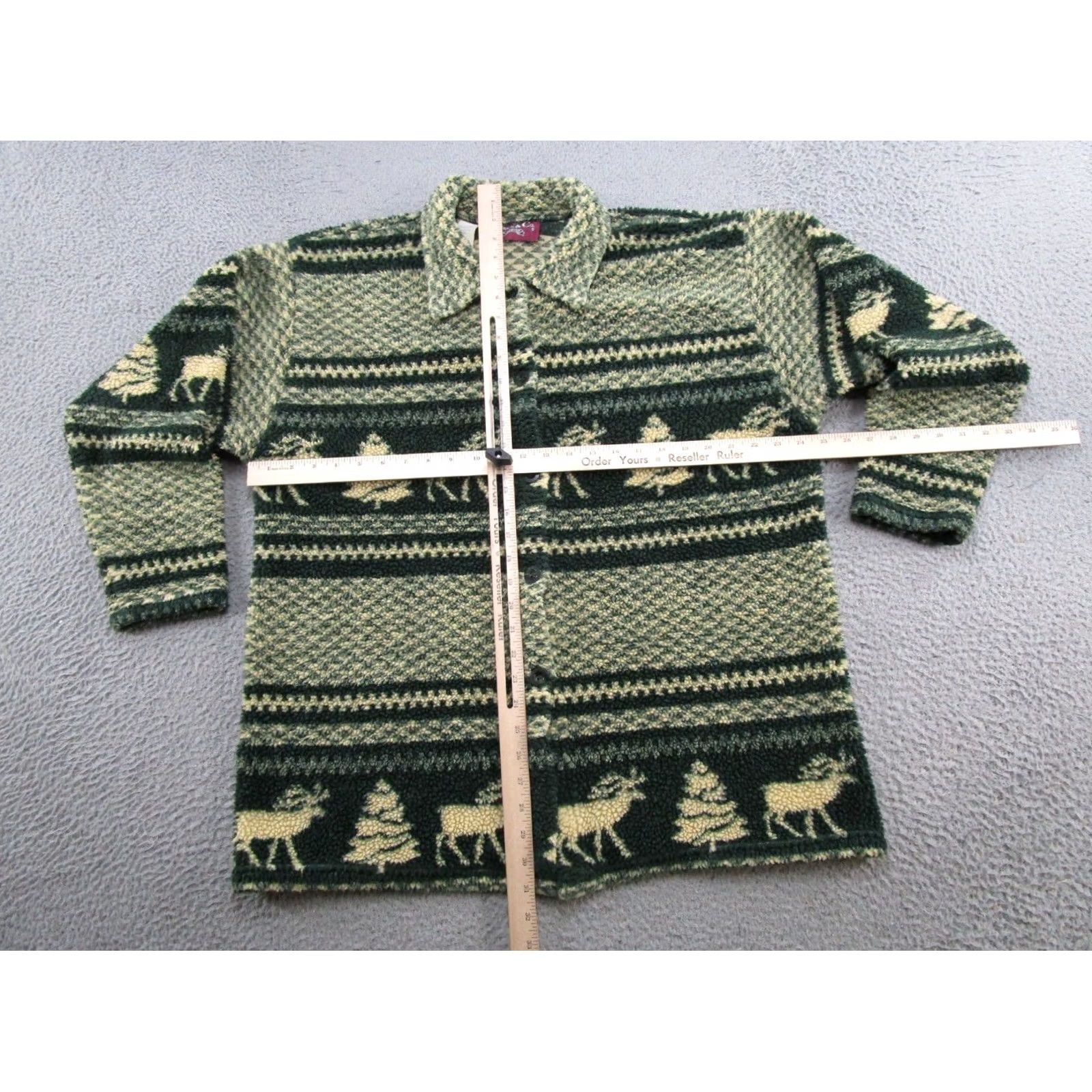 Denim & Co. Vintage Denim&Co Sherpa Pile Fleece Jacket Women XL All Over Print Fair Isle Plaid 90s Jacket Womens Size XL / US 12-14 / IT 48-50 - 4 Thumbnail