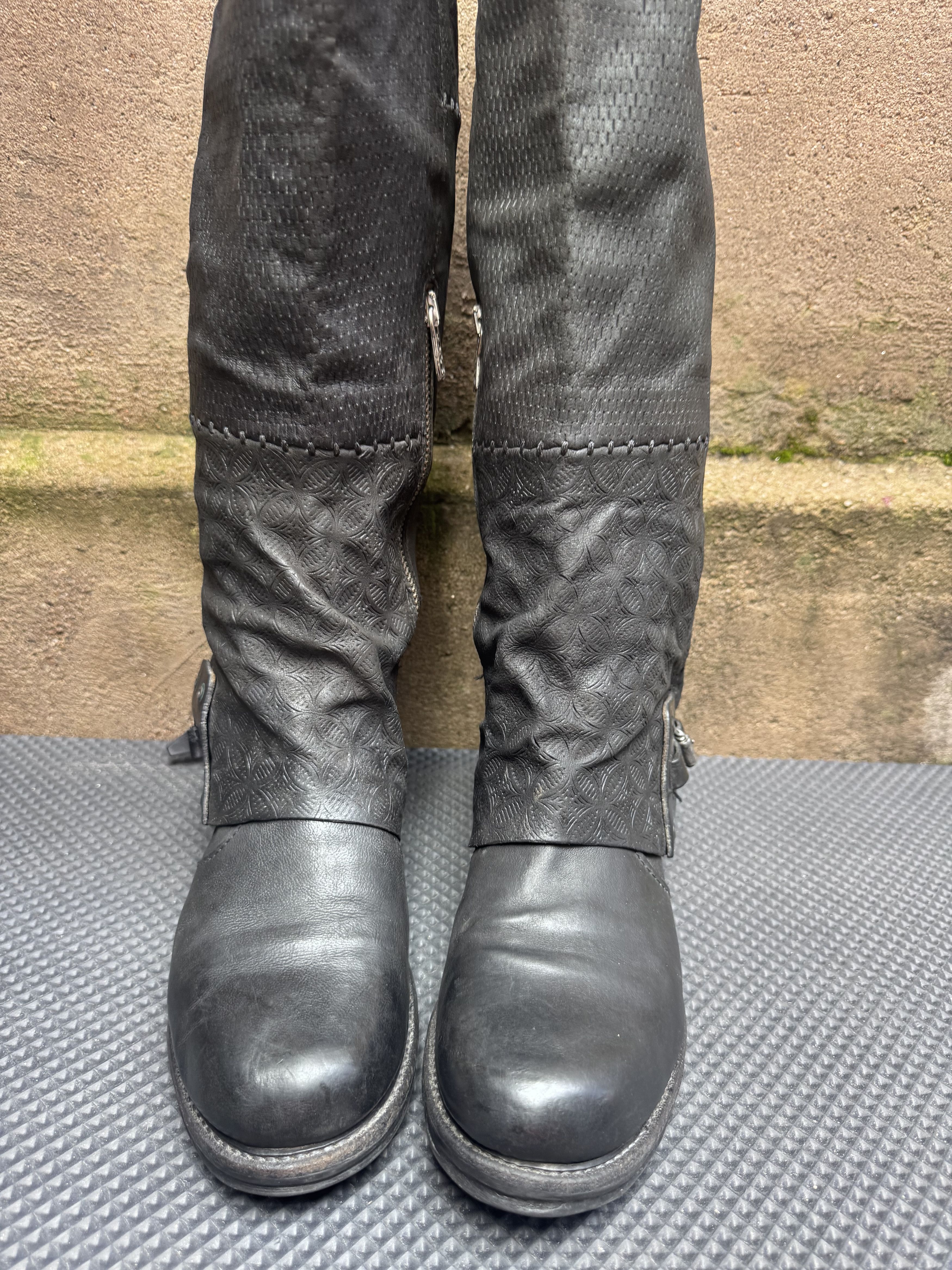 A.S.98 A.S.98 | Airstep Combat Buckle Tall High Boots Black Zip Size US 7 / IT 37 - 2 Thumbnail