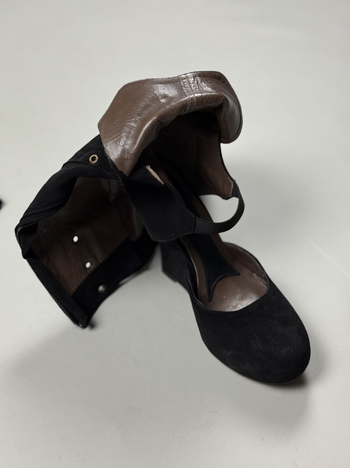Marni Marni Suede Cut-out High Wedge Over The Knee Boots Shoes Size US 6 / IT 36 - 14 Thumbnail